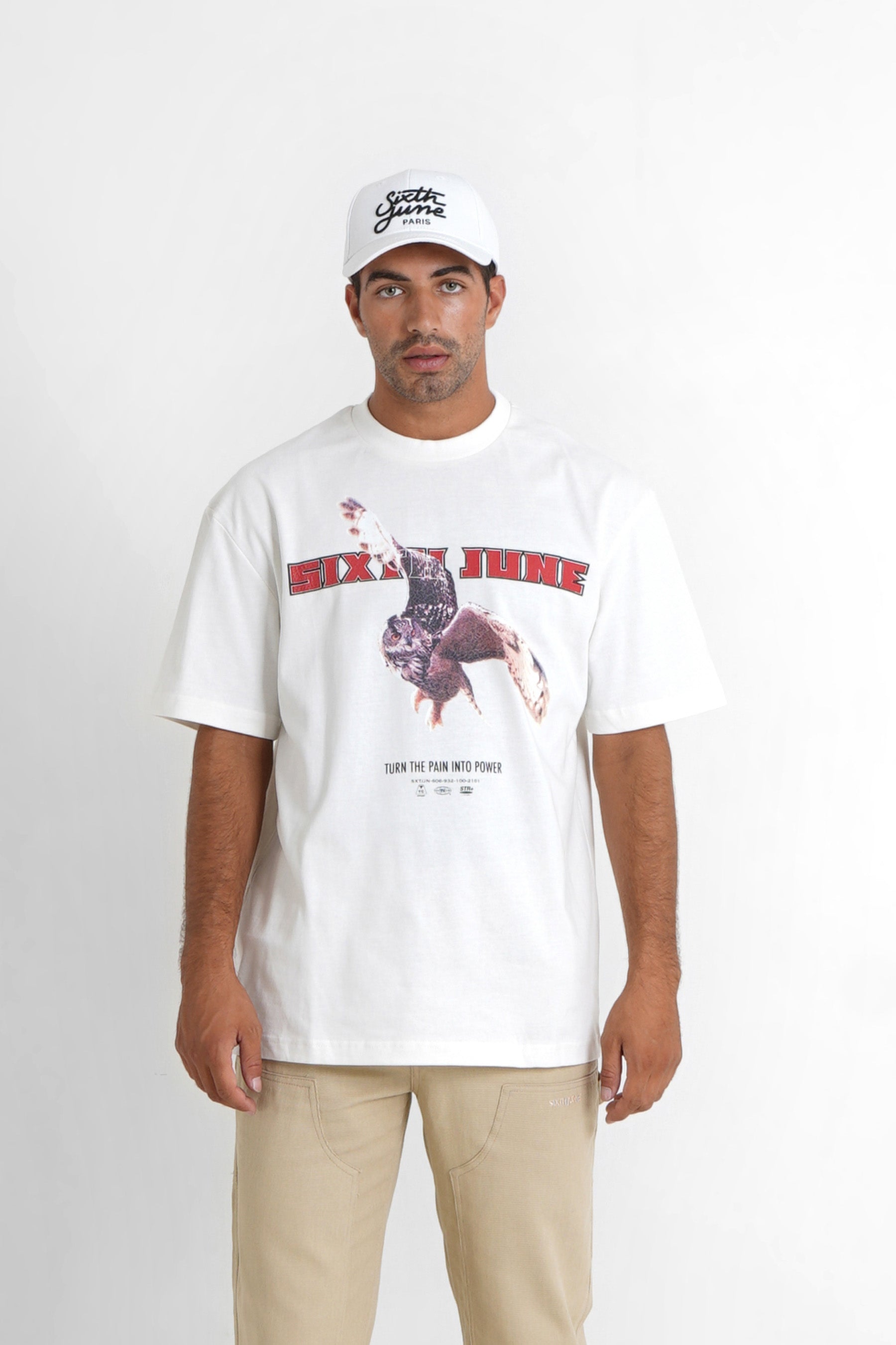 Sixth June - T-shirt vintage eagle Blanc cassé