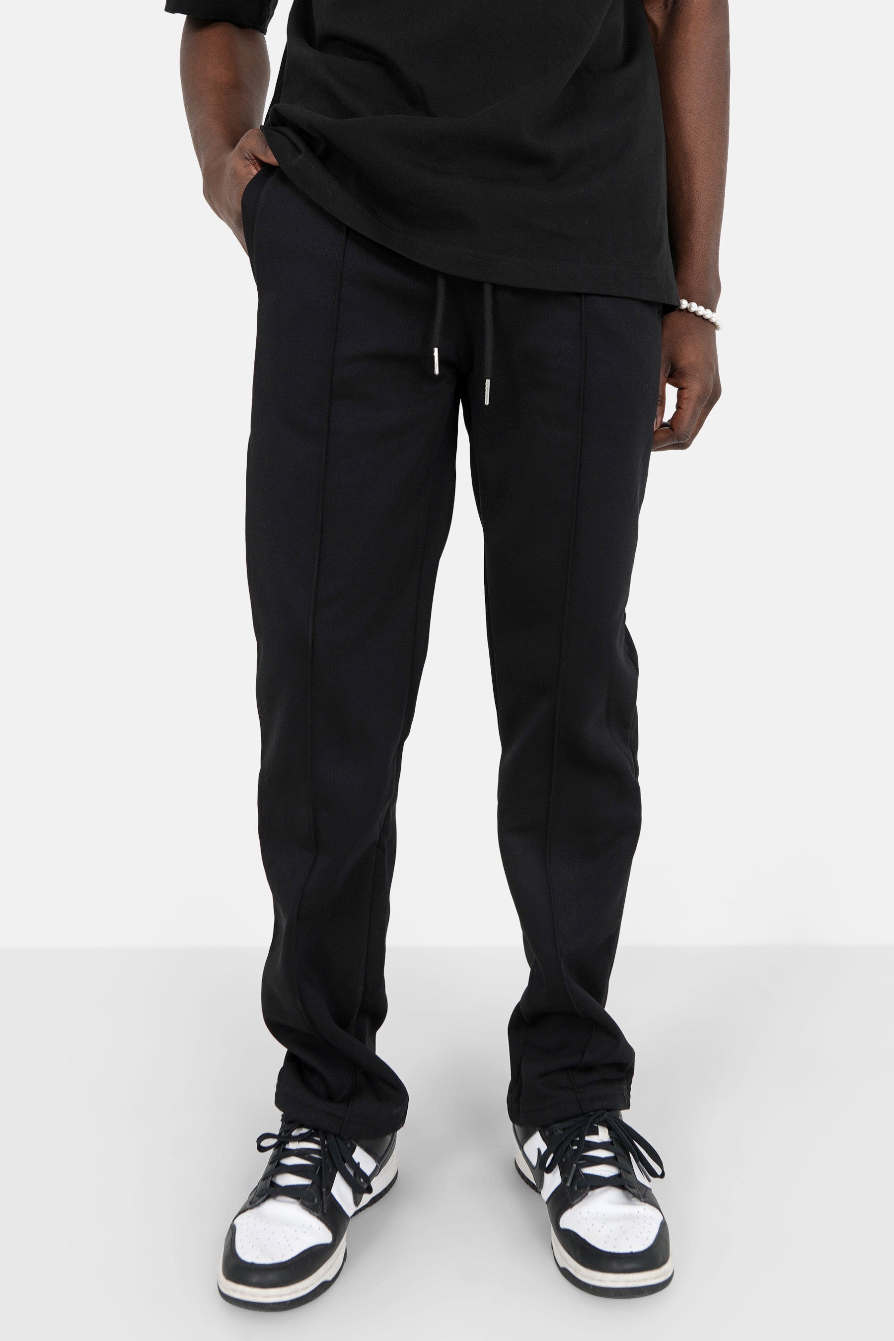 Jogging molletonné surpiqûres Noir