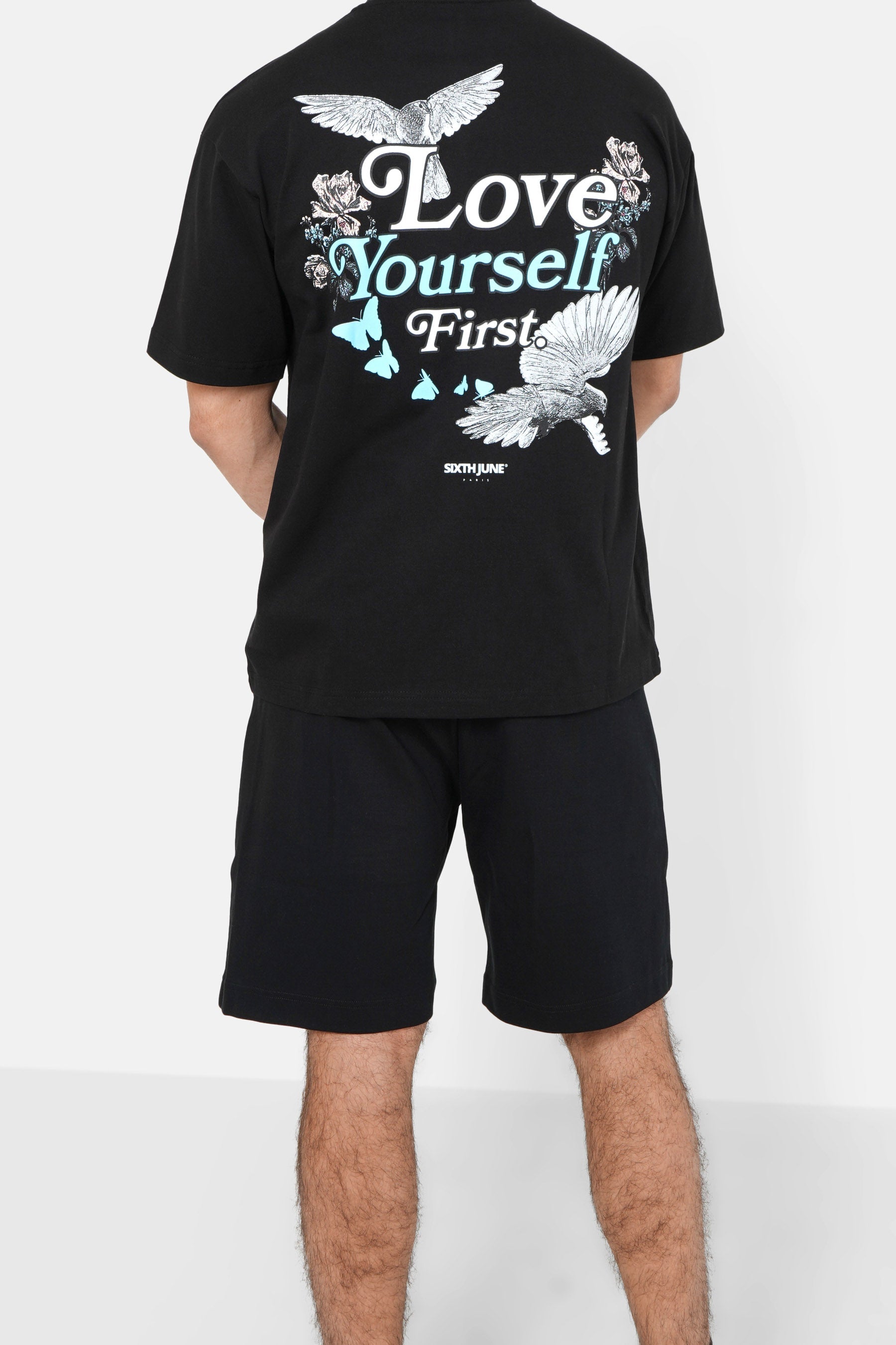 Cargo pockets jersey shorts Black