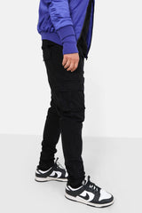 Fitted cargo pants Black