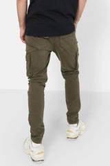 Fitted cargo pants Khaki green