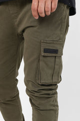 Fitted cargo pants Khaki green