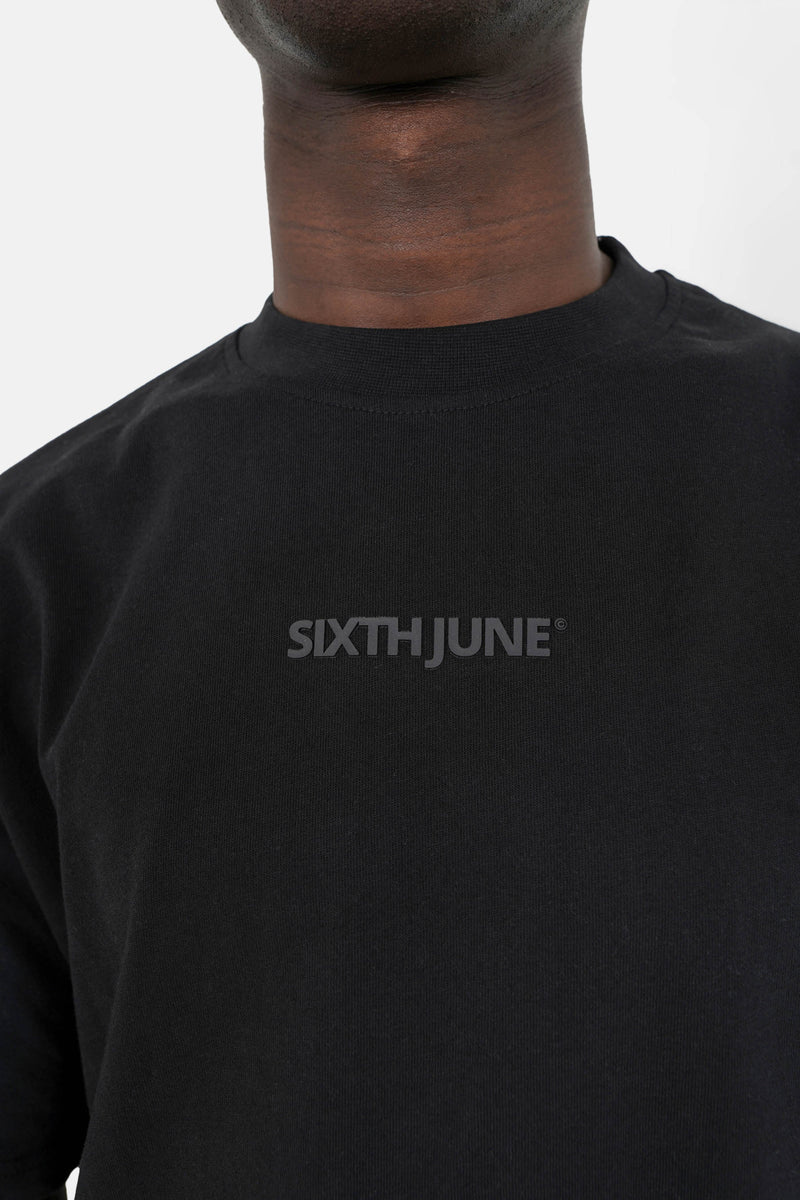 Embossed Logo T shirt Black Sixth June embossed-logo-t-shirt-black-sixth-june