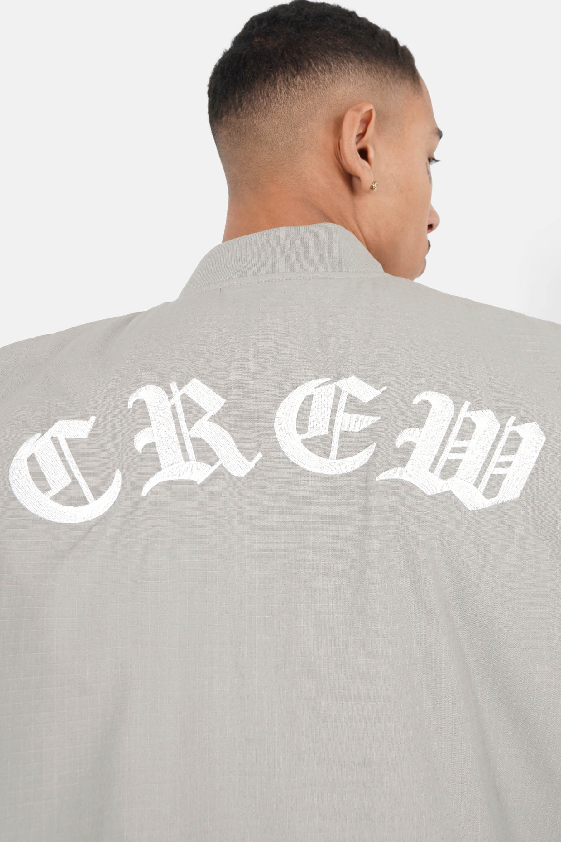 Zipped CREW sleeves gilet light Grey