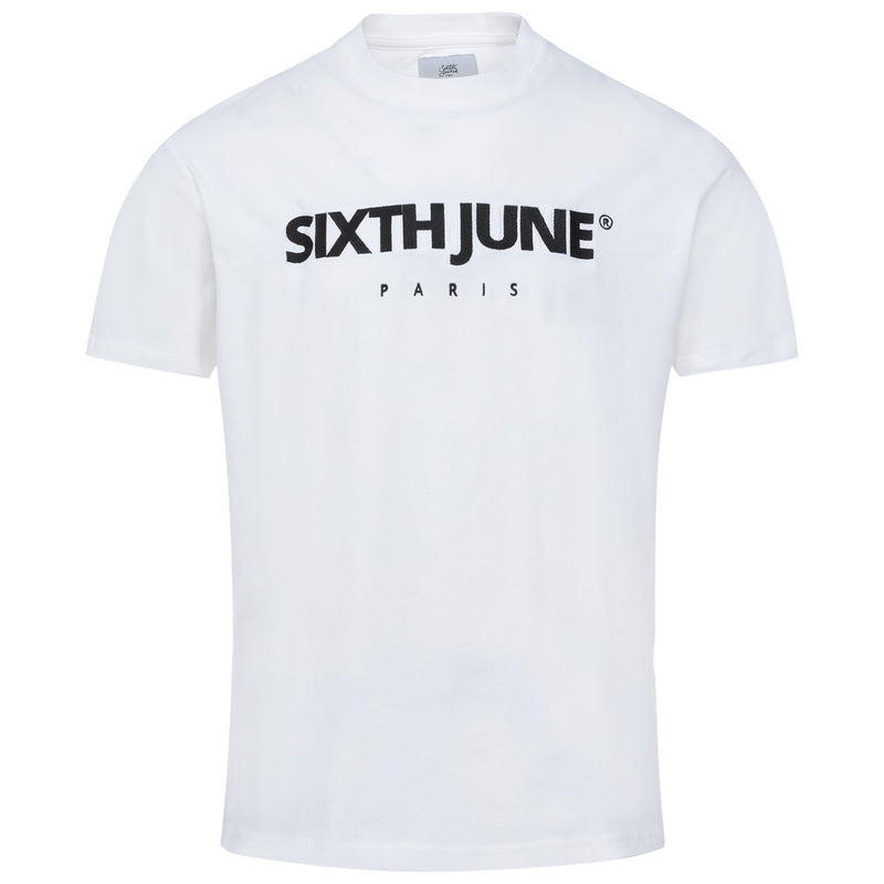 Sixth June - T-shirt broderie logo Paris Blanc