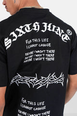 T-shirt inscription gothique Noir