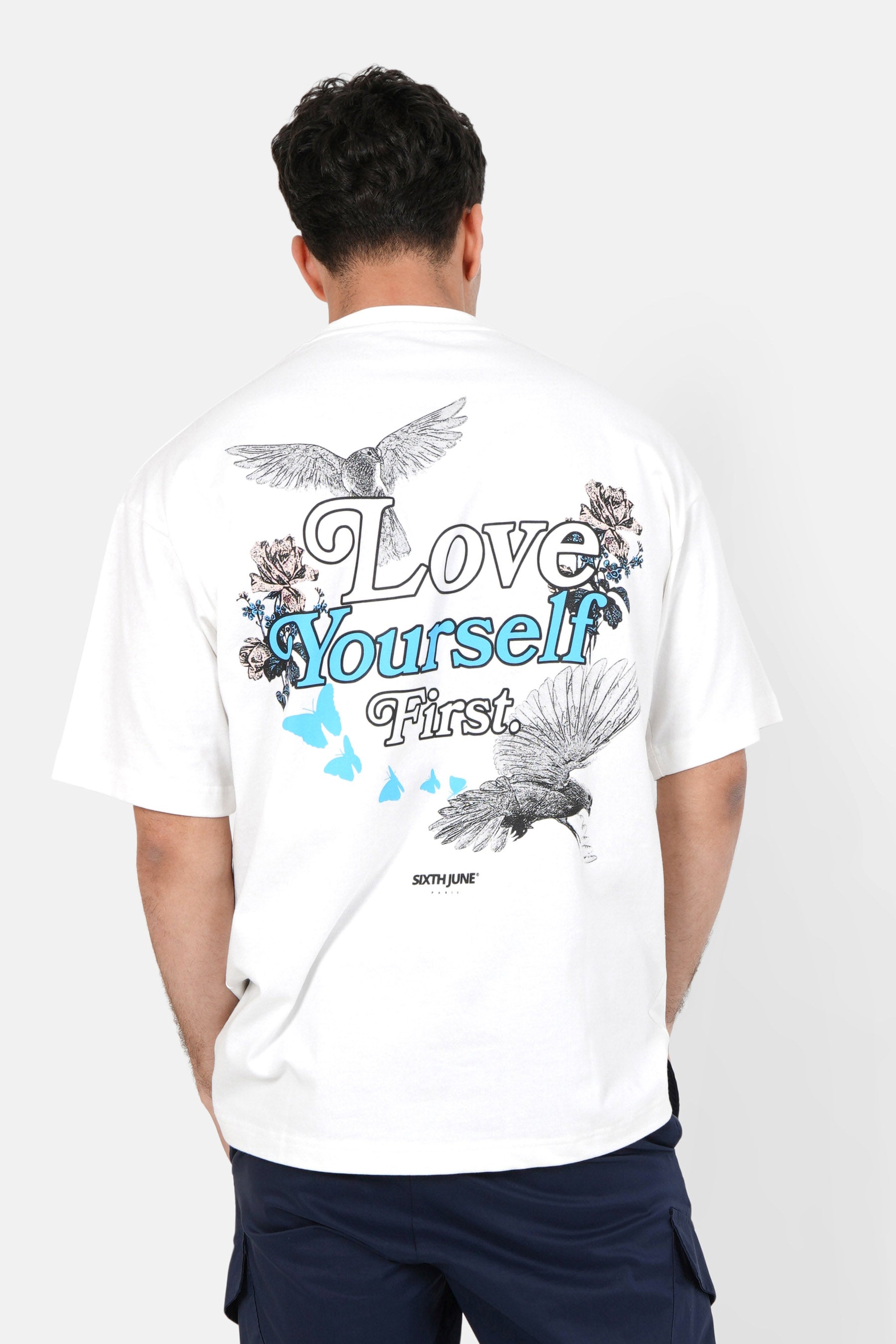 Colored print short sleeves t-shirt White