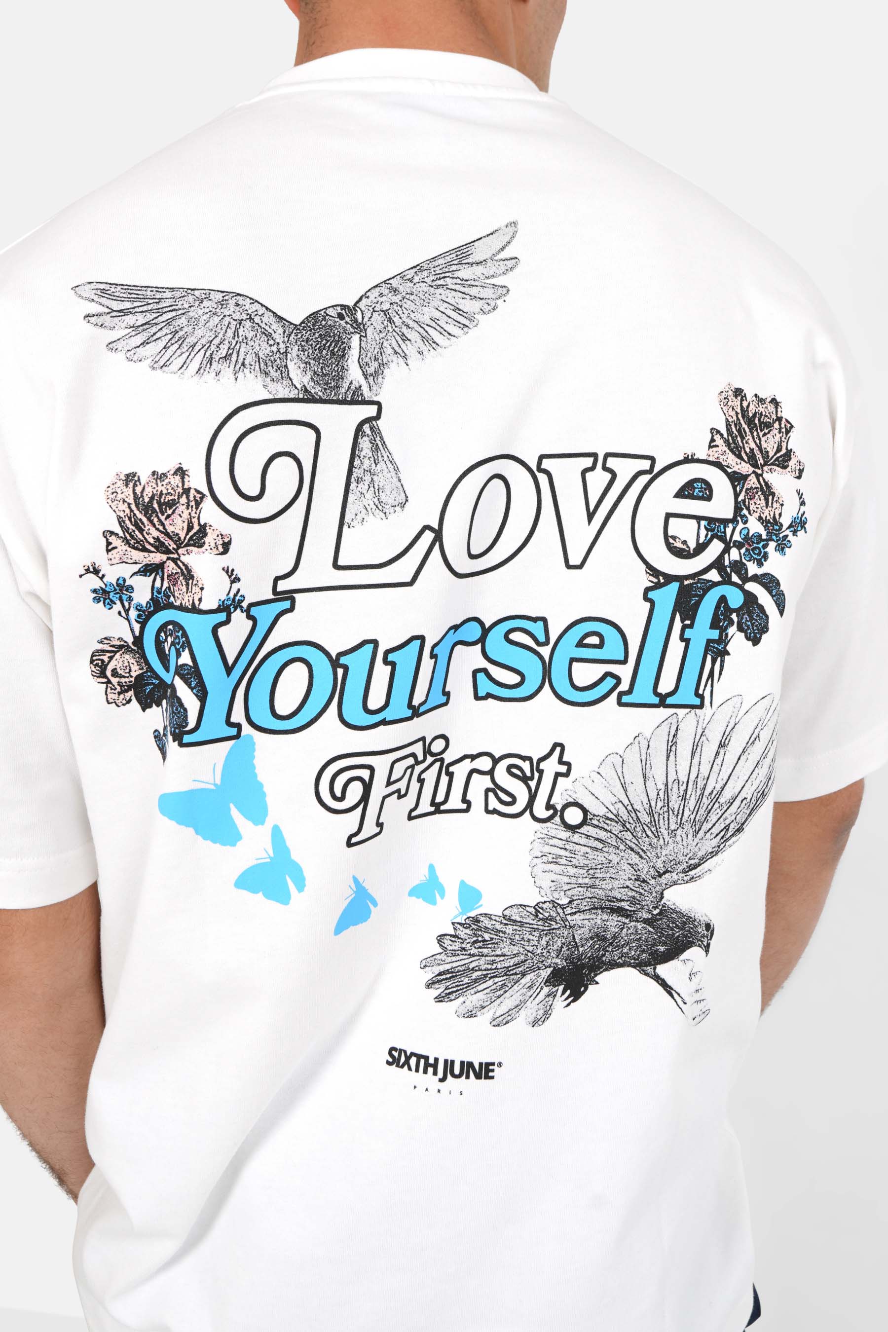 Colored print short sleeves t-shirt White