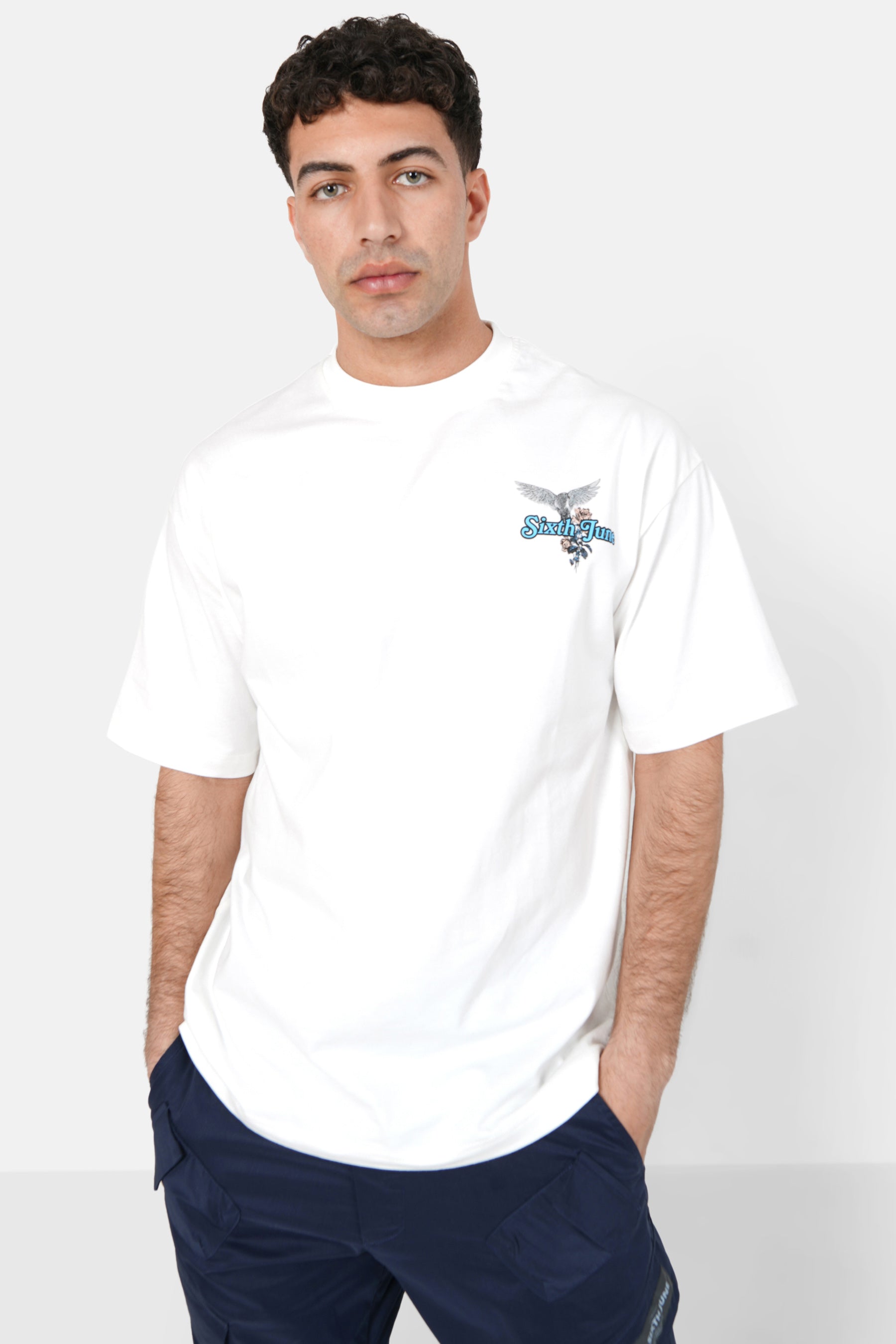 T-shirt manches courtes print coloré Blanc