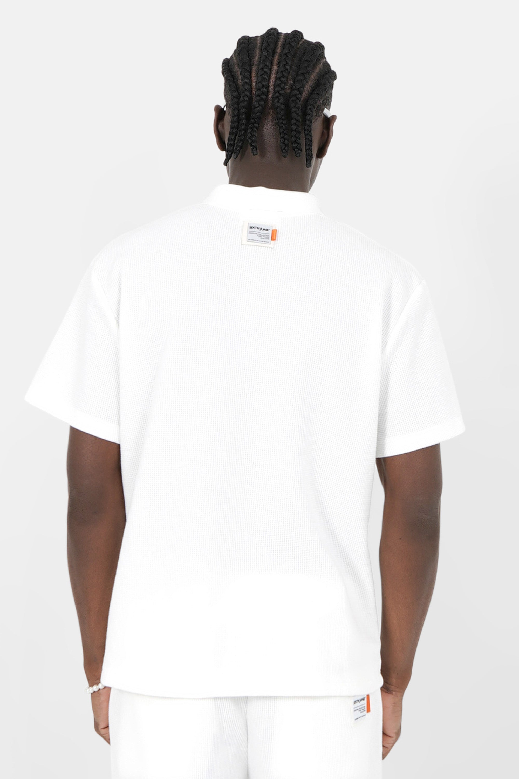 Waffle polo shirt White