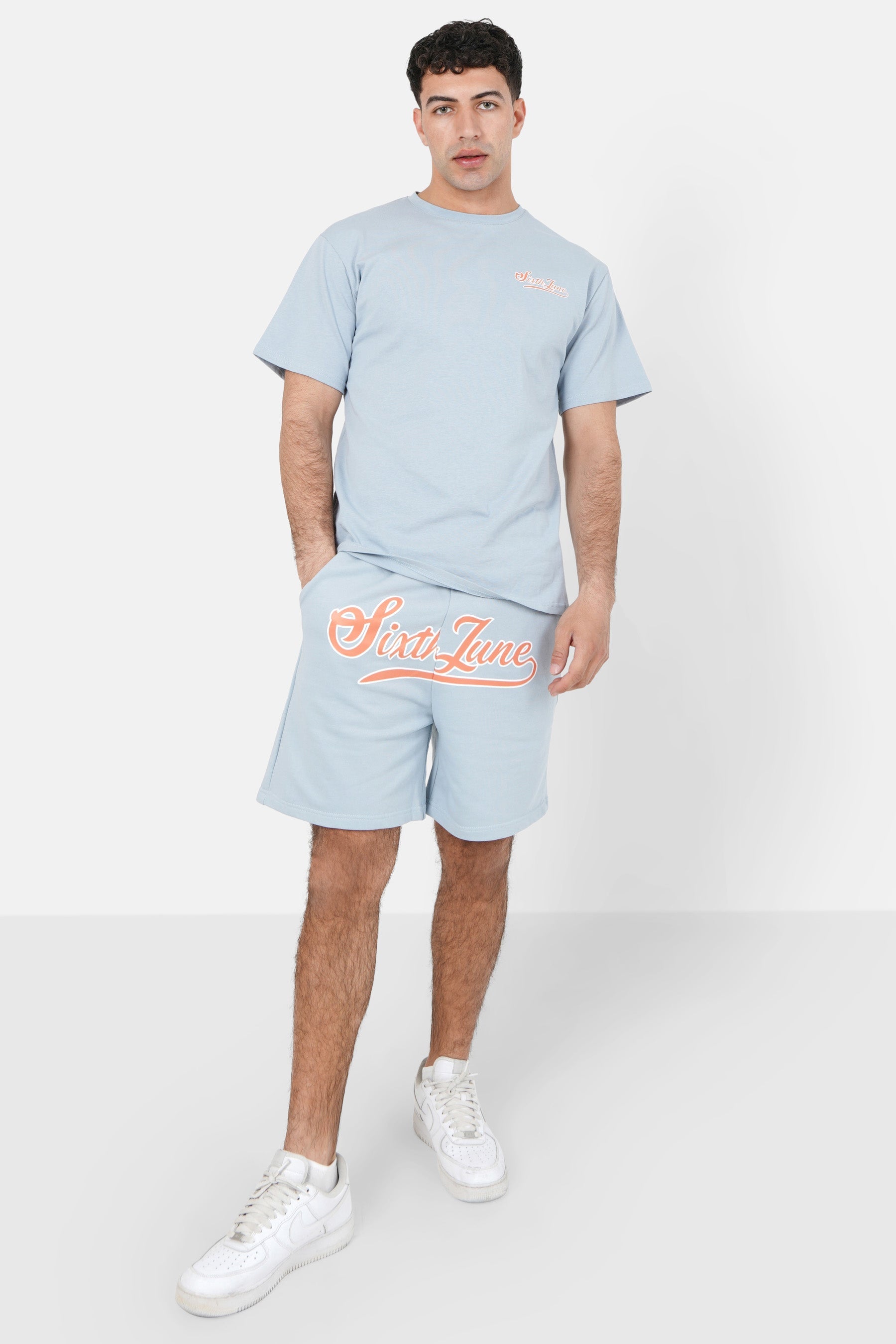 T-shirt rétro logo bleu clair