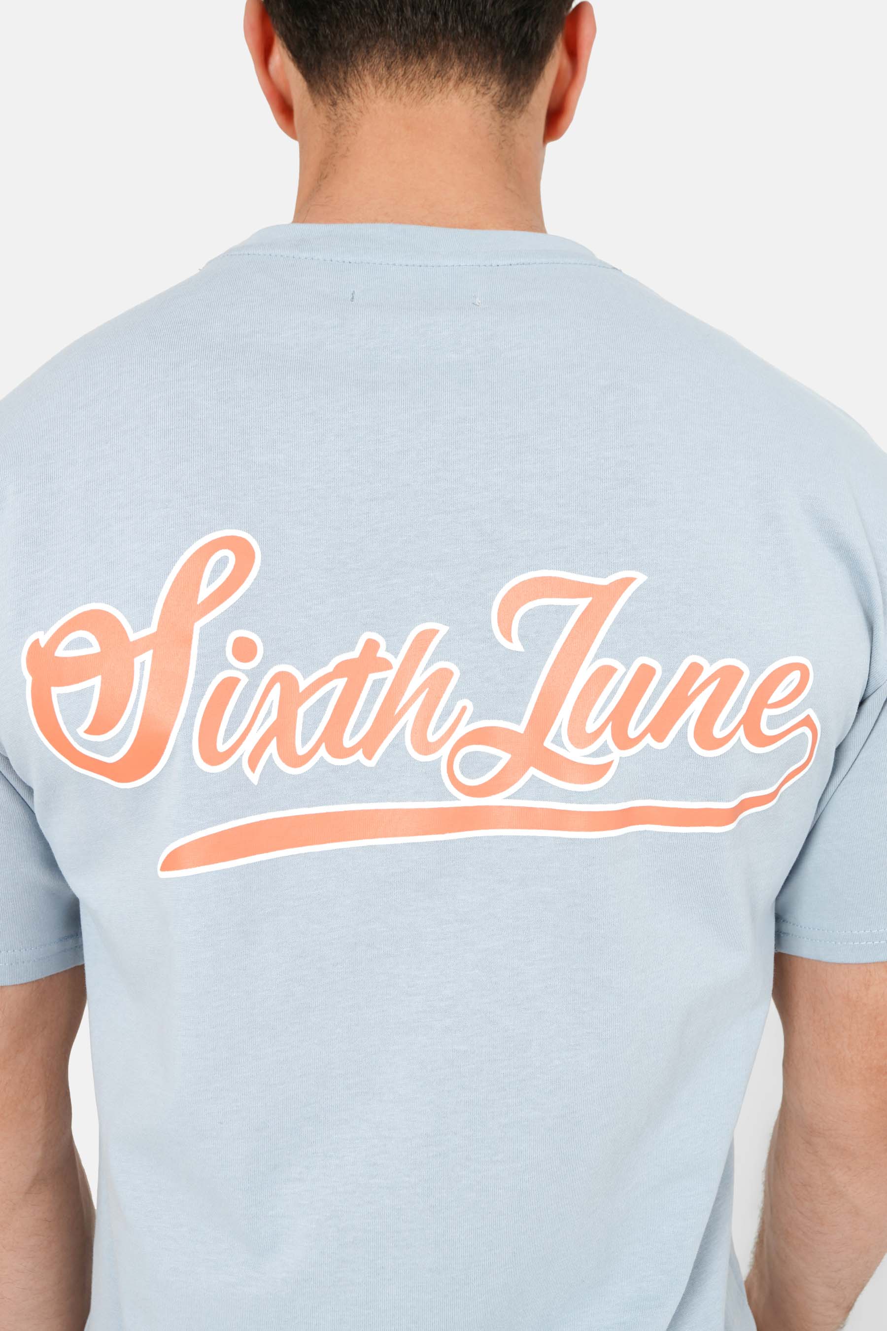 T-shirt rétro logo bleu clair