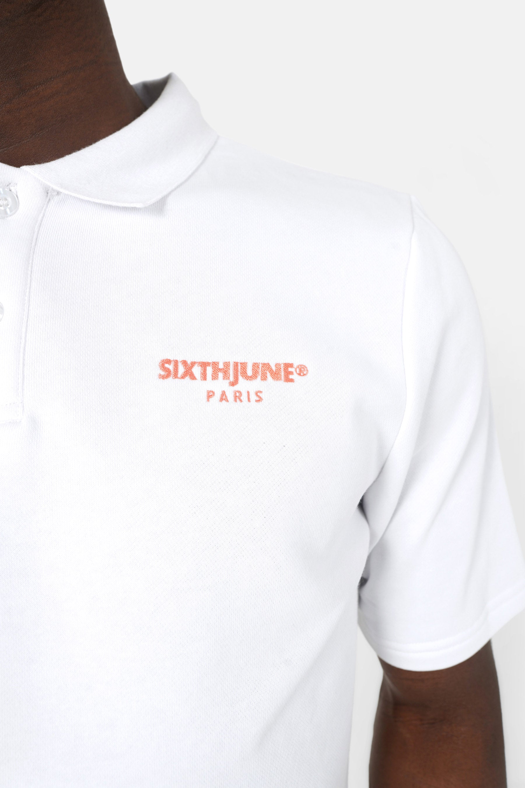 Polo logo brodé Blanc