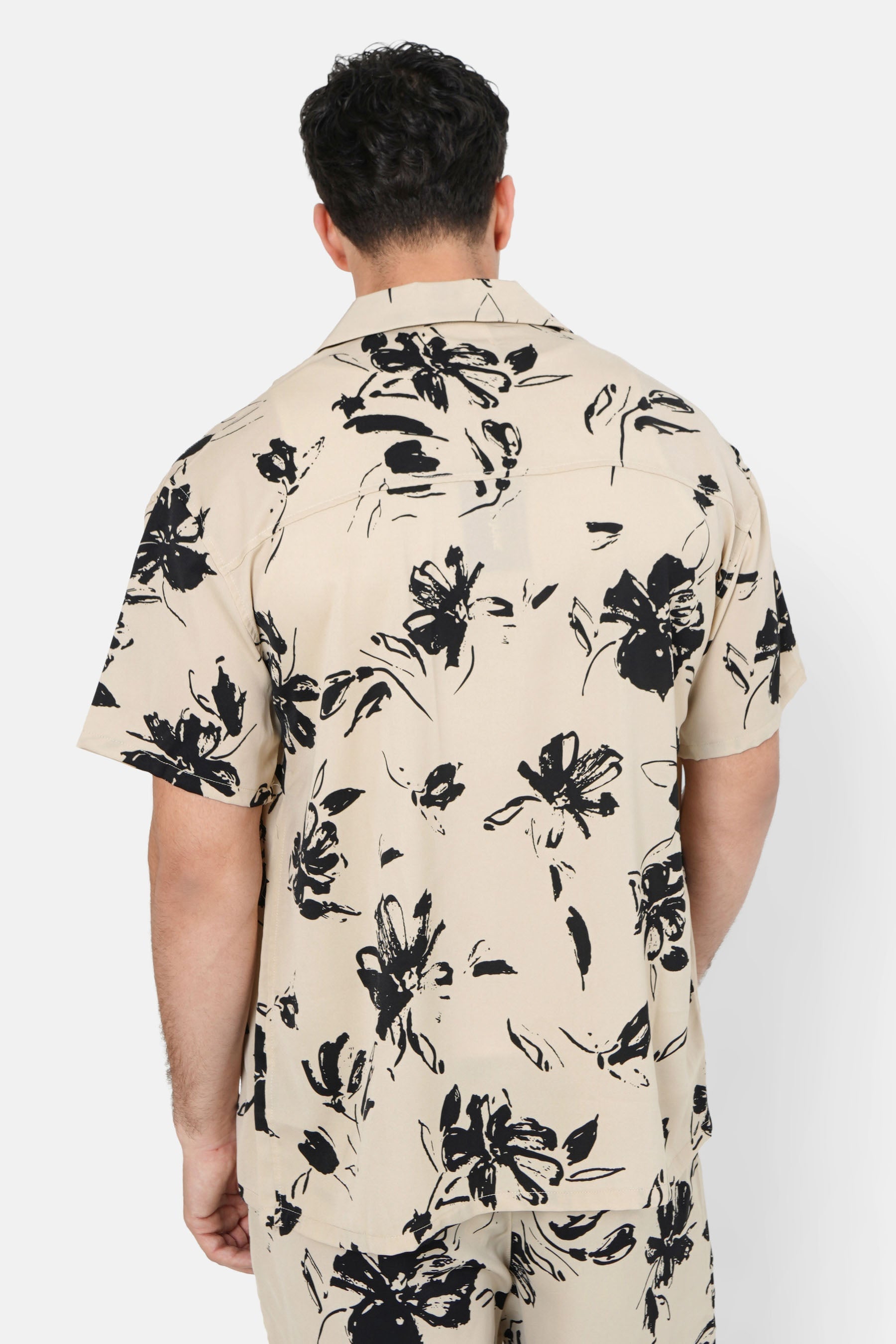 Floral print shirt Black