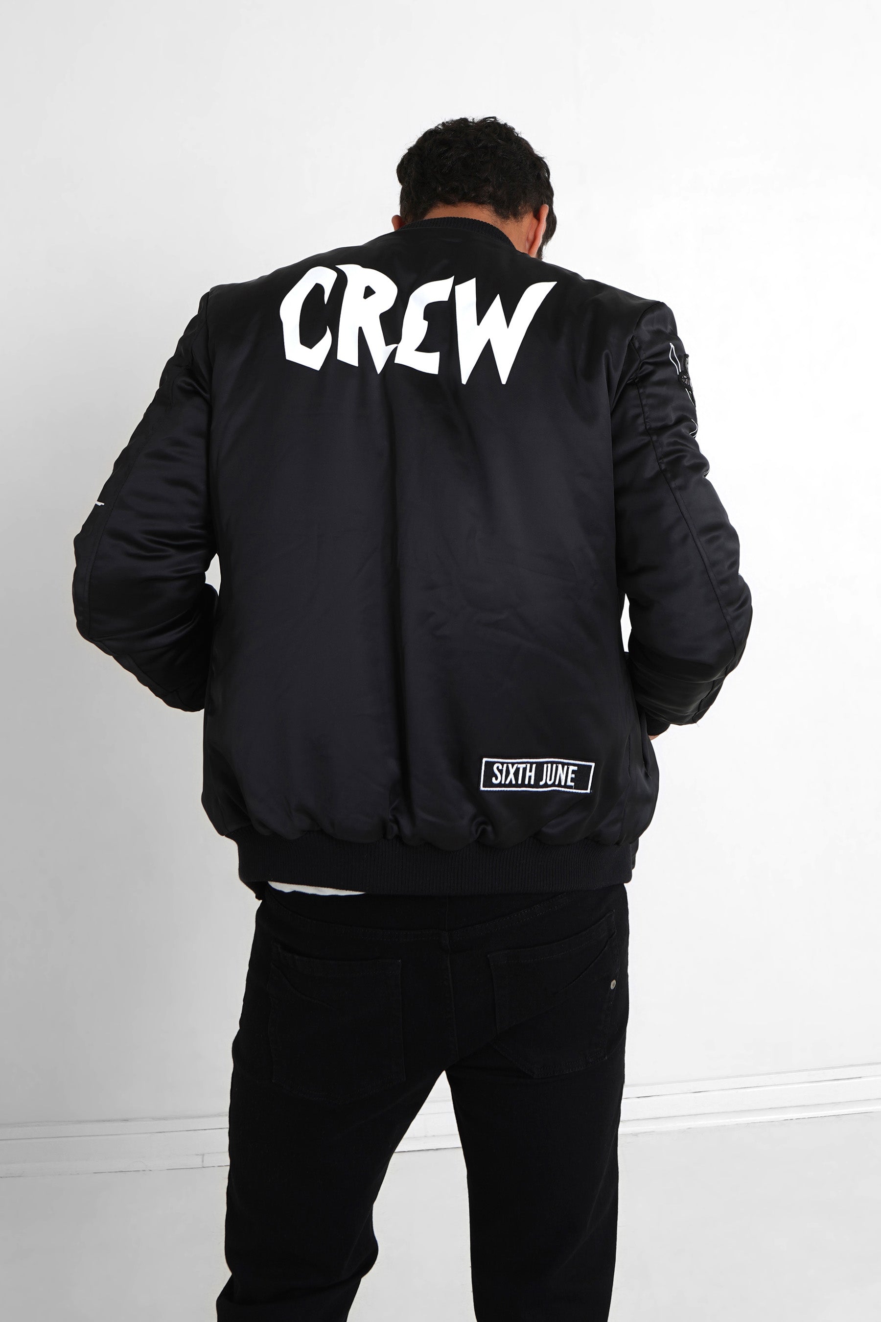 Sixth June - Bomber imprimé Crew noir