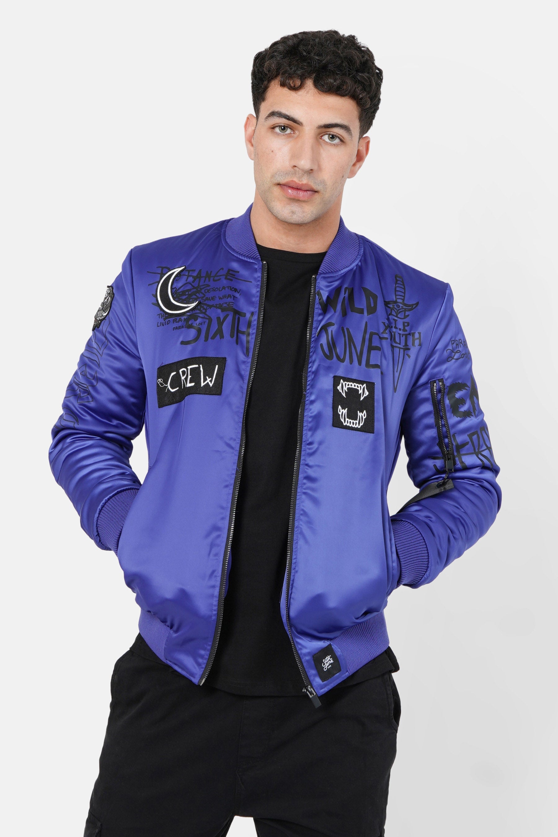 Veste imprimé Crew Bleu foncé