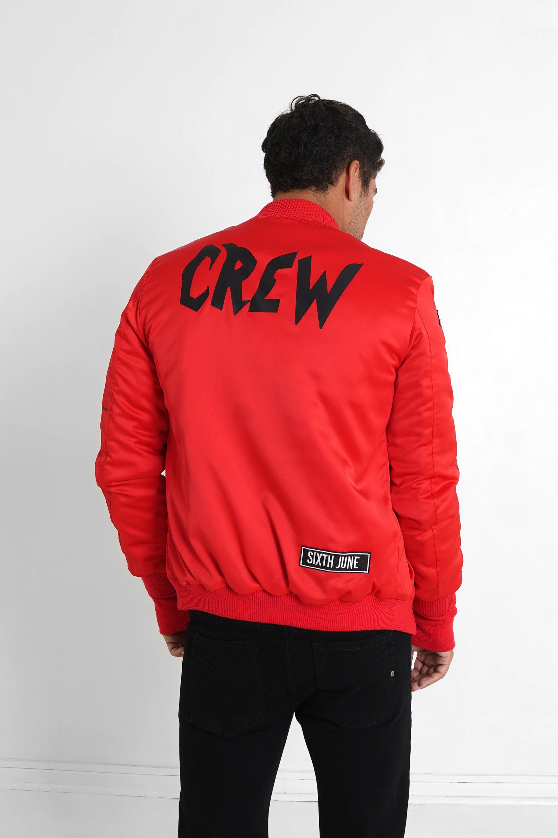 Sixth June - Bomber imprimé Crew Rouge