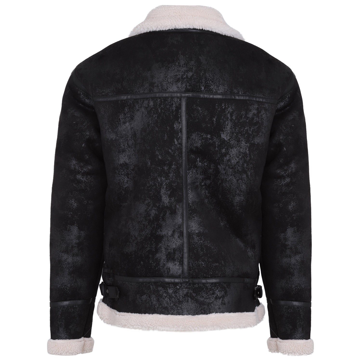 Sixth June - Veste aviateur revers faux mouton Noir-Blanc