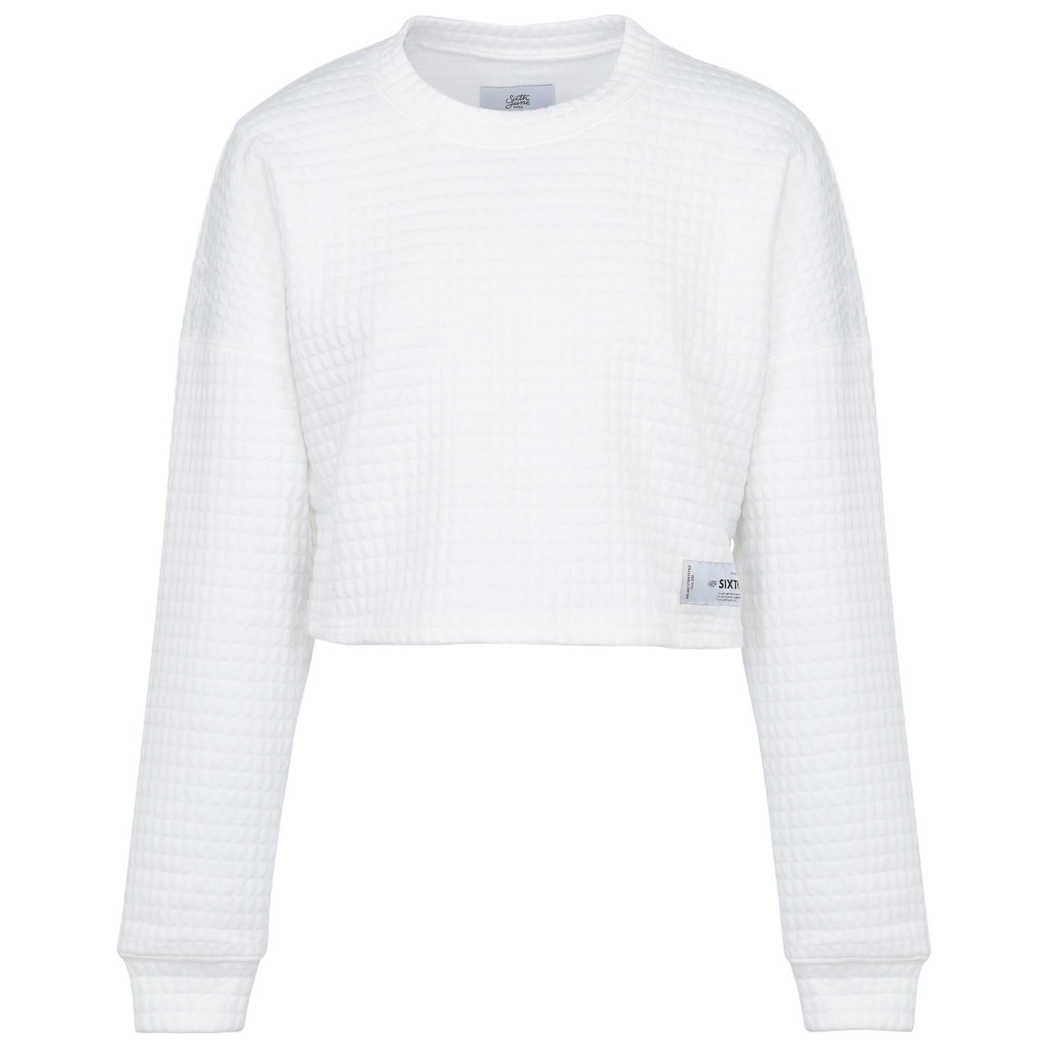 Komfort-Waffel-Sweatshirt Weiß