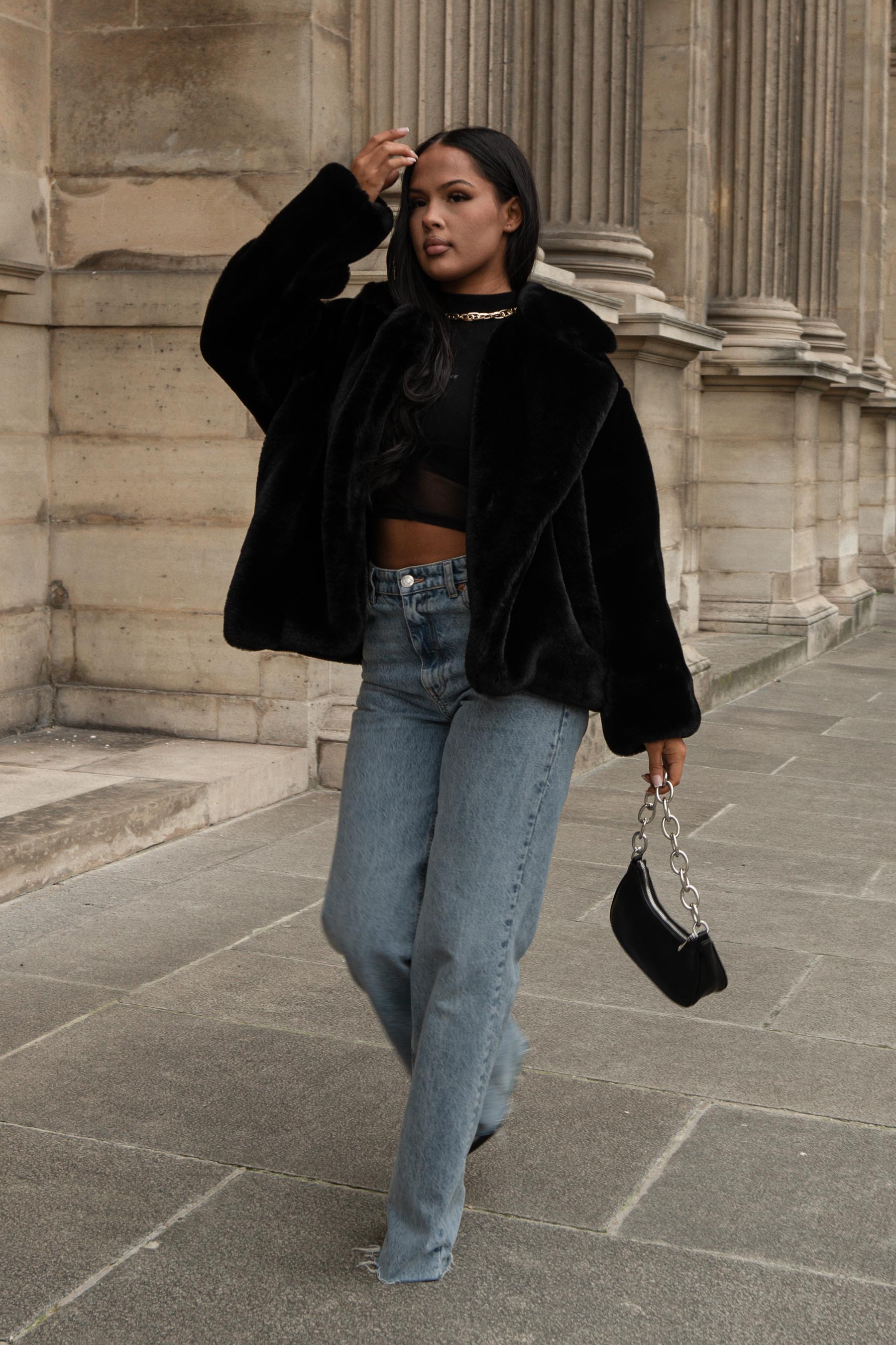 Sixth June - Veste oversize fourrure Noir