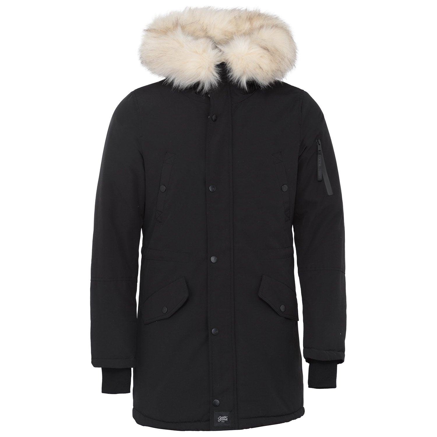 Sixth June - Parka nylon doublure fourrure noir beige