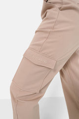 Embroidered cargo pants Beige