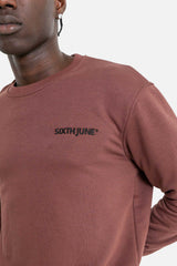 Sixth June - Sweatshirt soft logo brodé Marron foncé