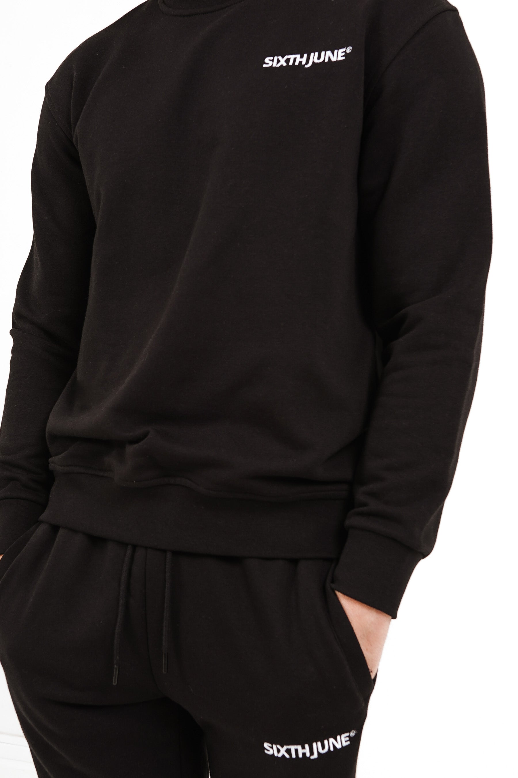 Sixth June - Sweatshirt soft logo brodé Noir
