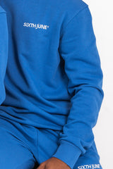 Sixth June - Sweatshirt soft logo brodé Bleu foncé