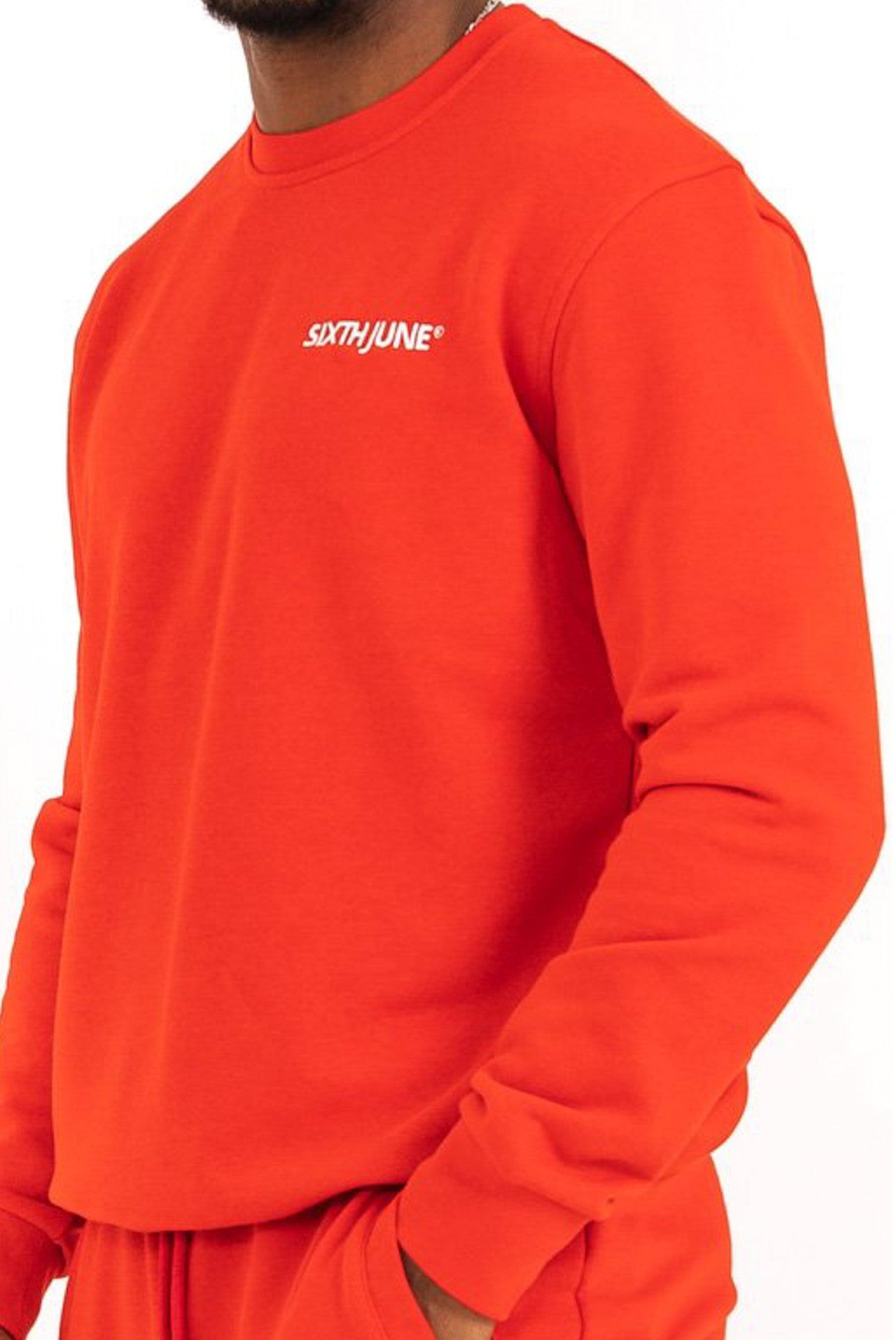 Sixth June - Sweatshirt soft logo brodé Rouge