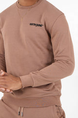 Weiches, besticktes Logo-Sweatshirt Hellbraun