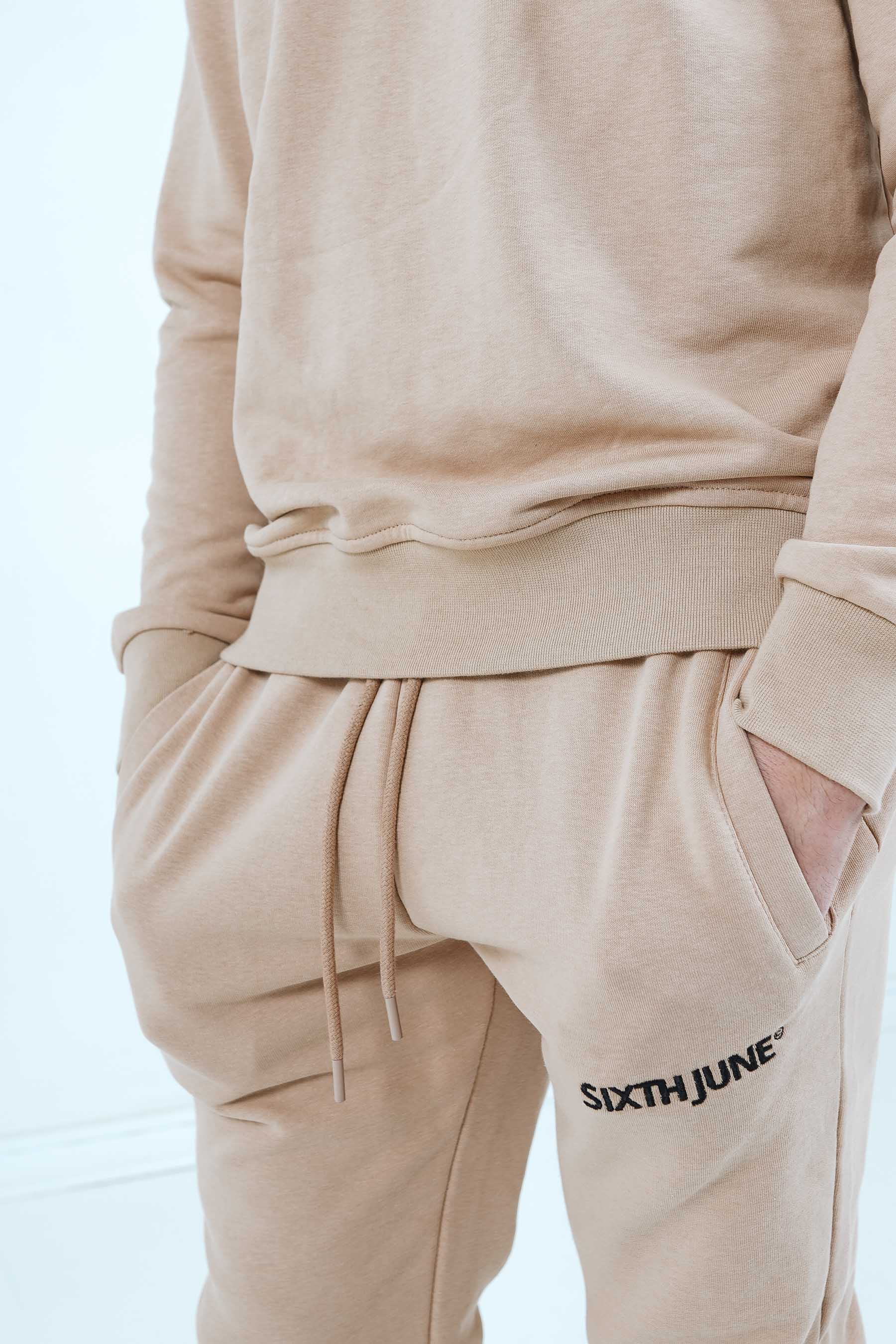 Sixth June - Jogging soft logo brodé Beige