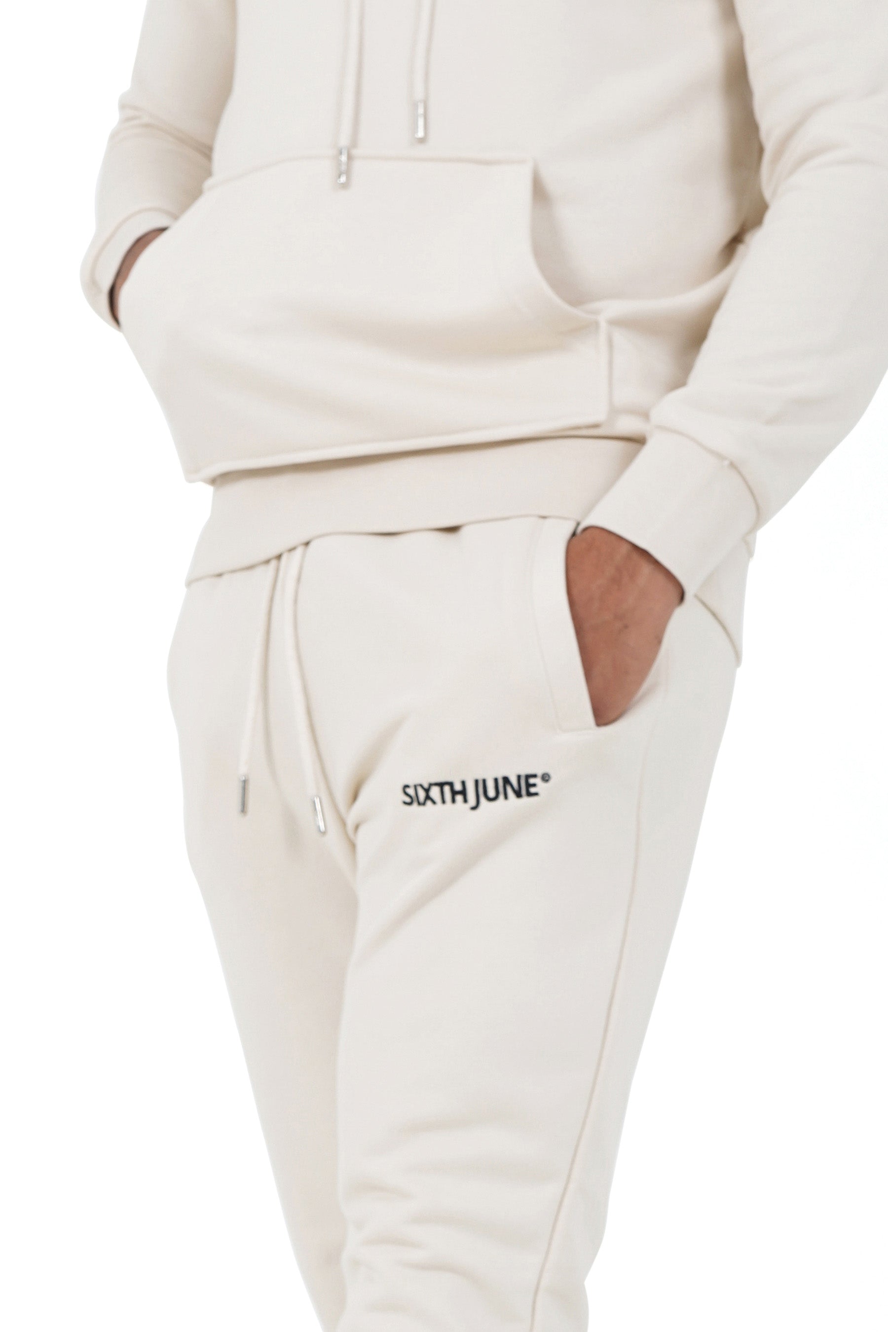 Sixth June - Jogging soft logo brodé Beige clair