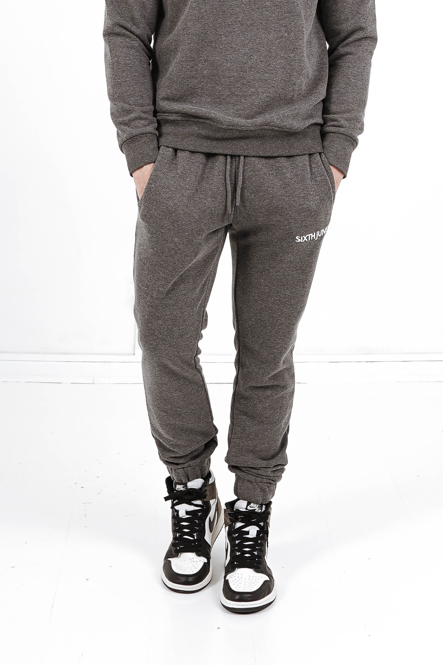 Sixth June - Jogging + sweat logo brodé Gris foncé