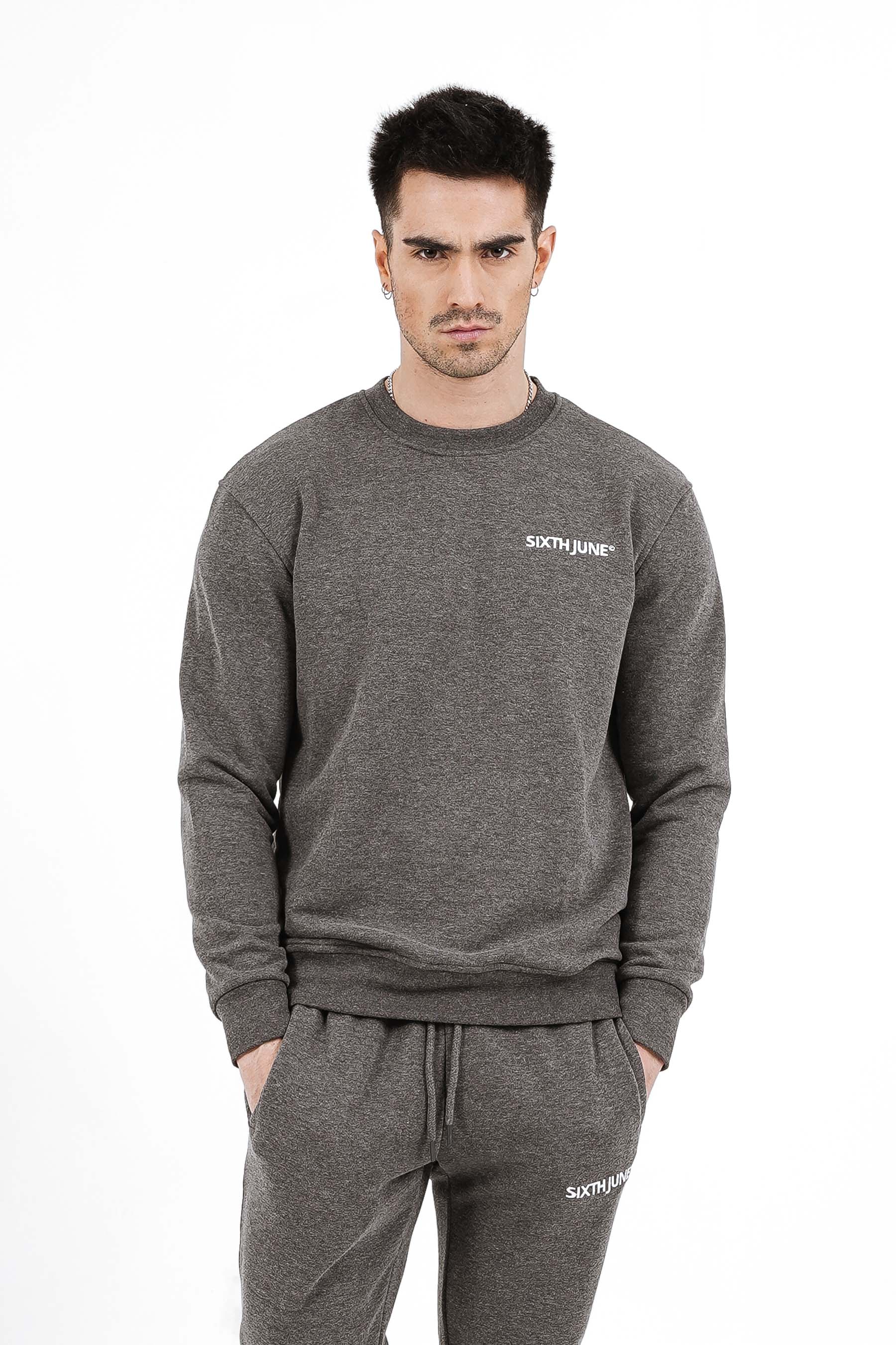 Sixth June - Jogging + sweat logo brodé Gris foncé