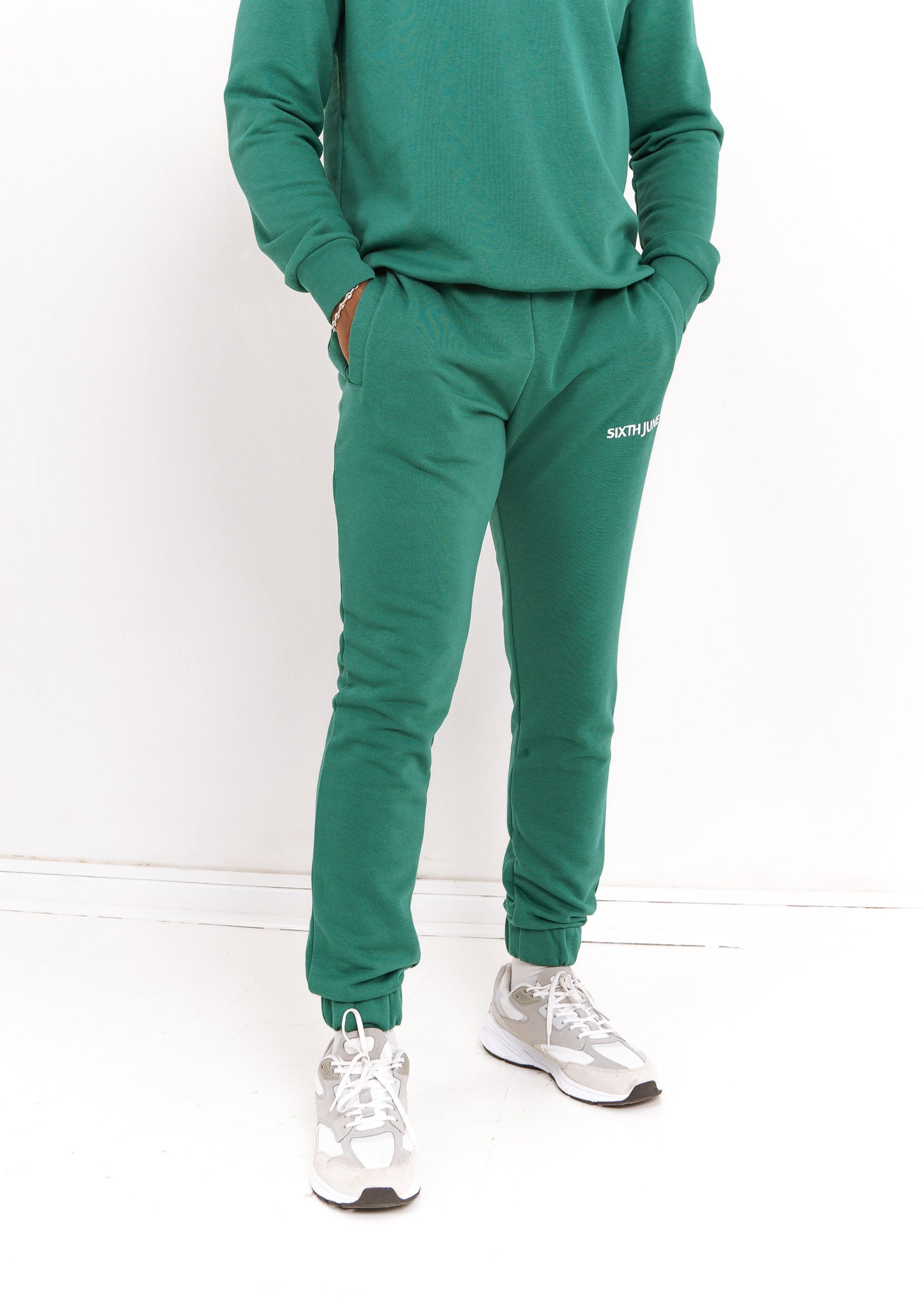 Sixth June - Jogging + sweat logo brodé Vert foncé