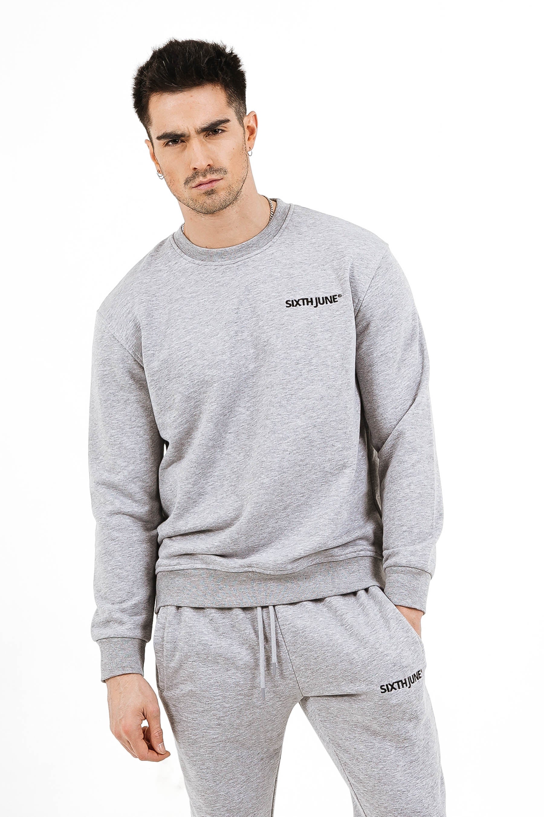 Sixth June - Jogging + sweat logo brodé Gris