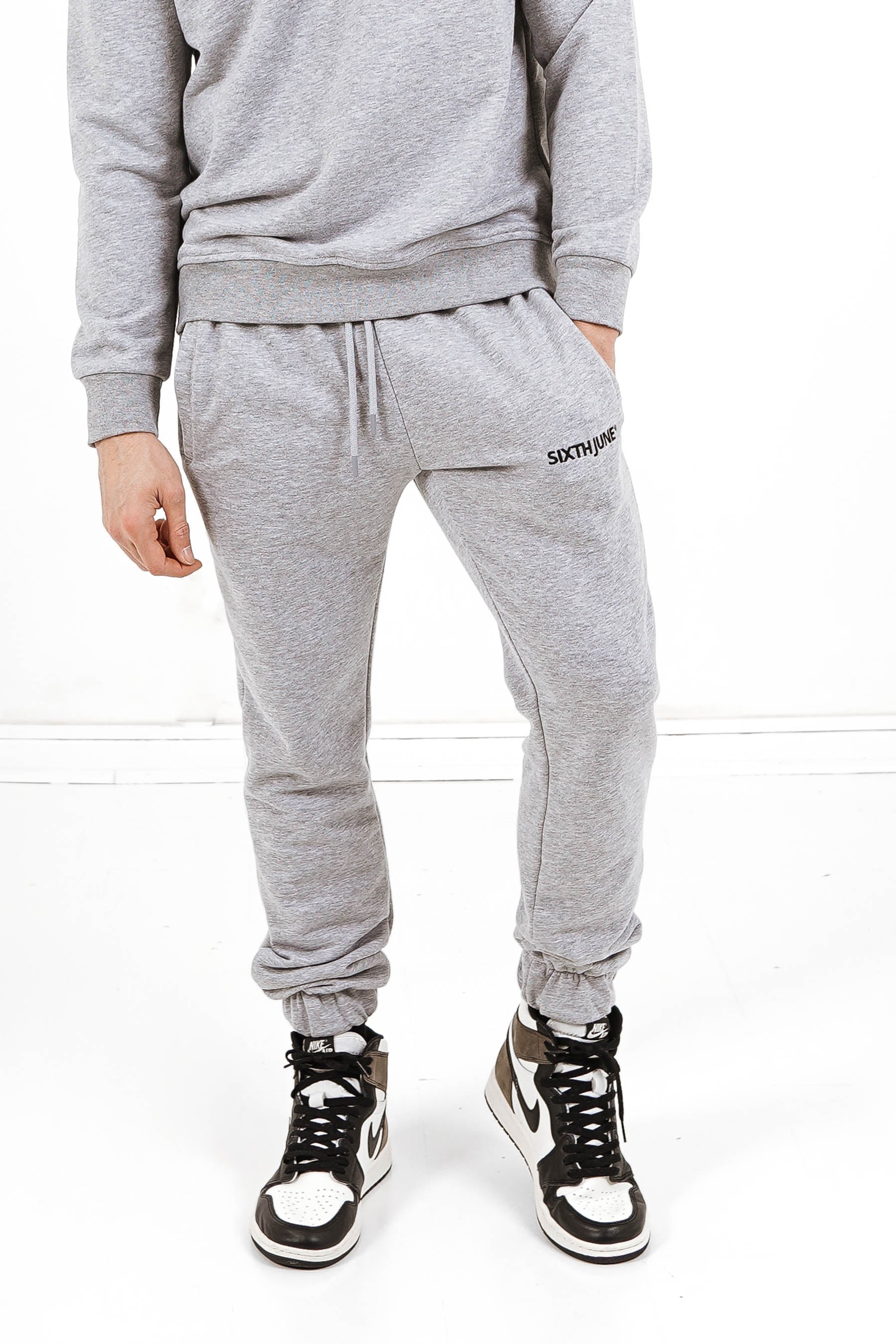 Sixth June - Jogging + sweat logo brodé Gris