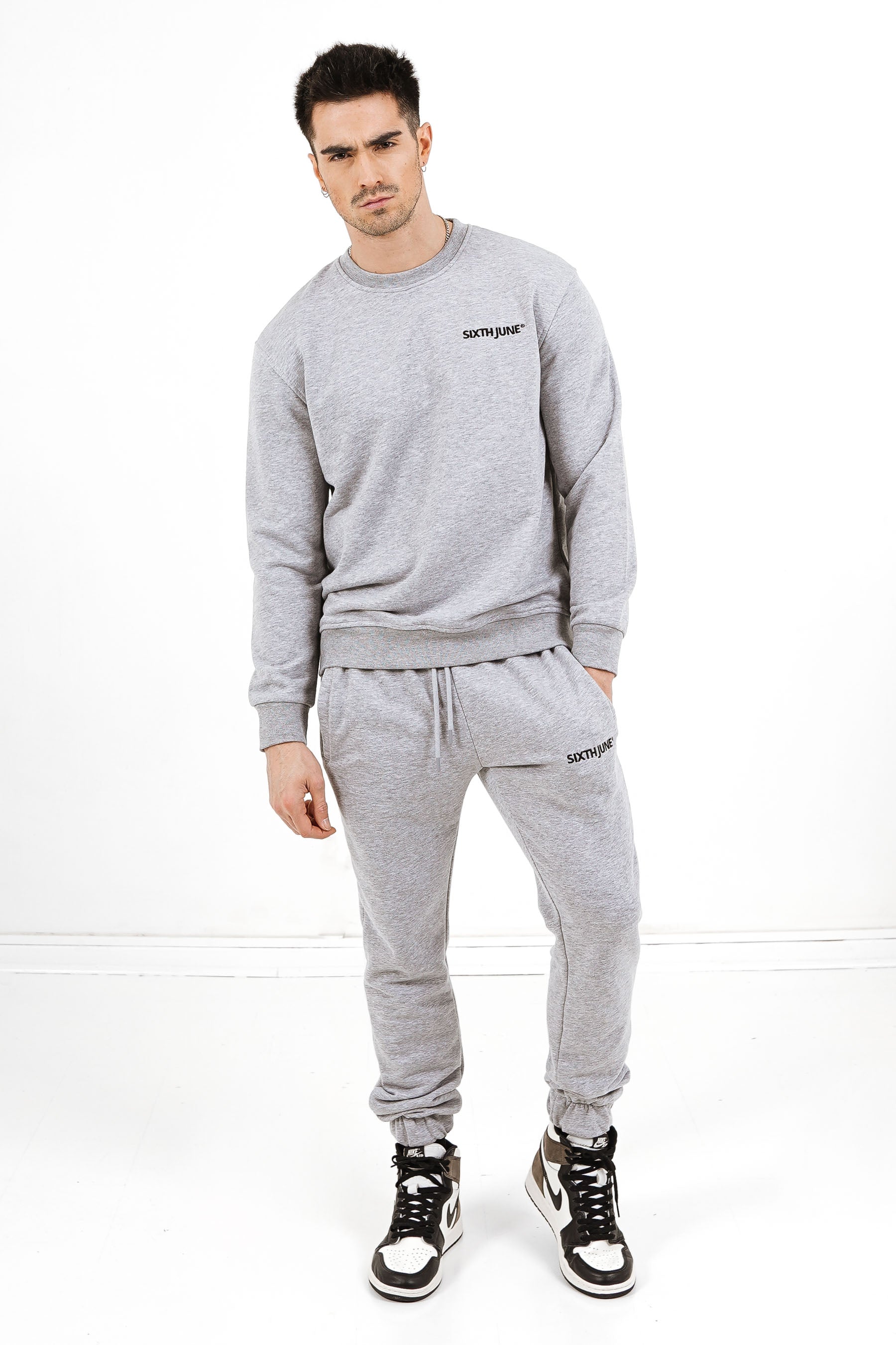 Sixth June - Jogging + sweat logo brodé Gris