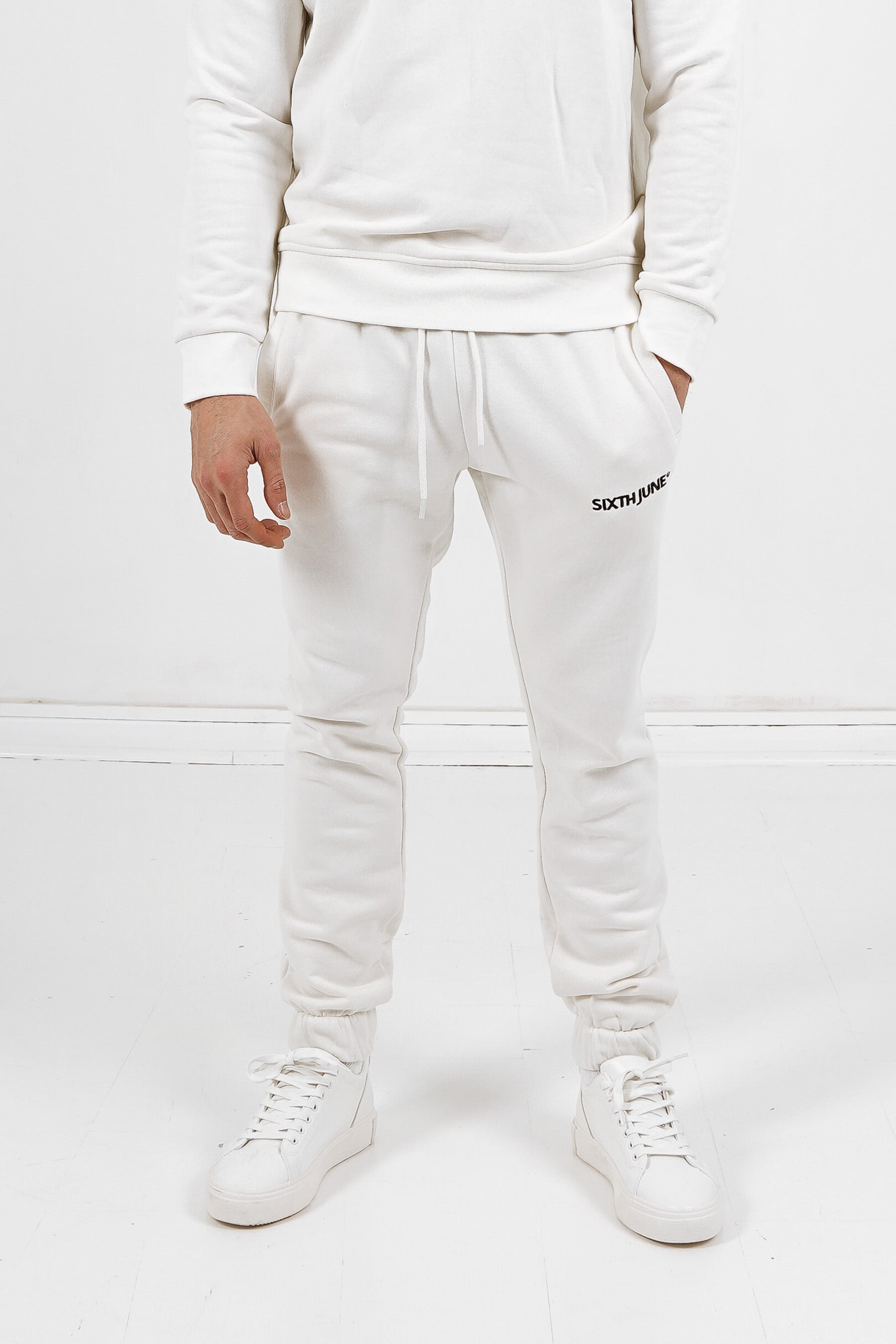 Sixth June - Jogging + sweat logo brodé Blanc