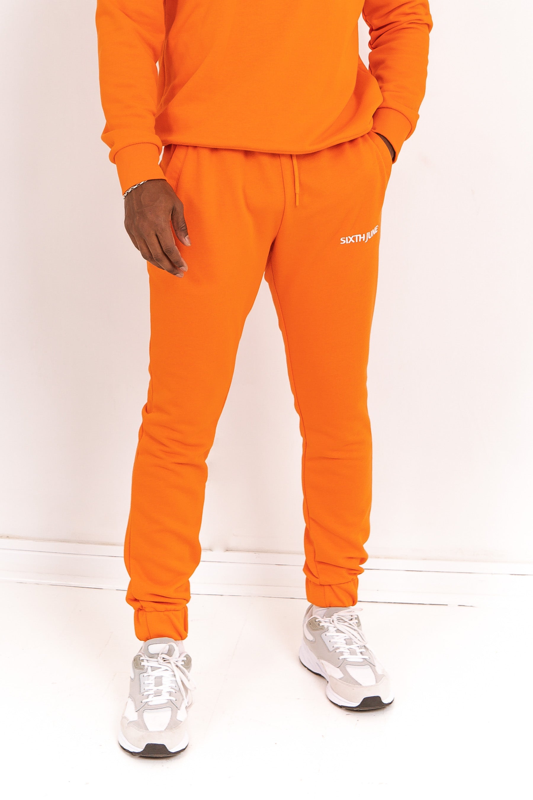Sixth June - Jogging + sweat logo brodé Orange