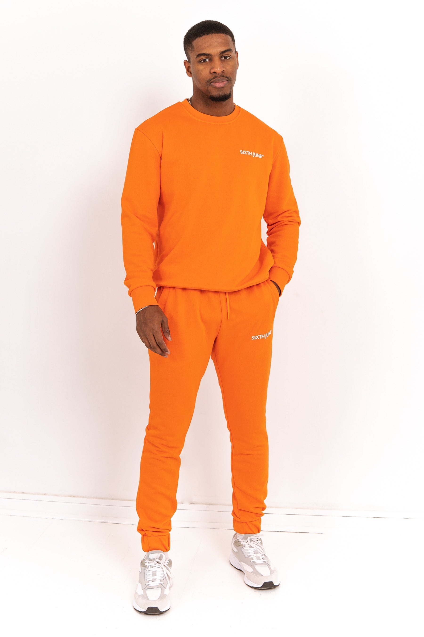 Sixth June - Jogging + sweat logo brodé Orange