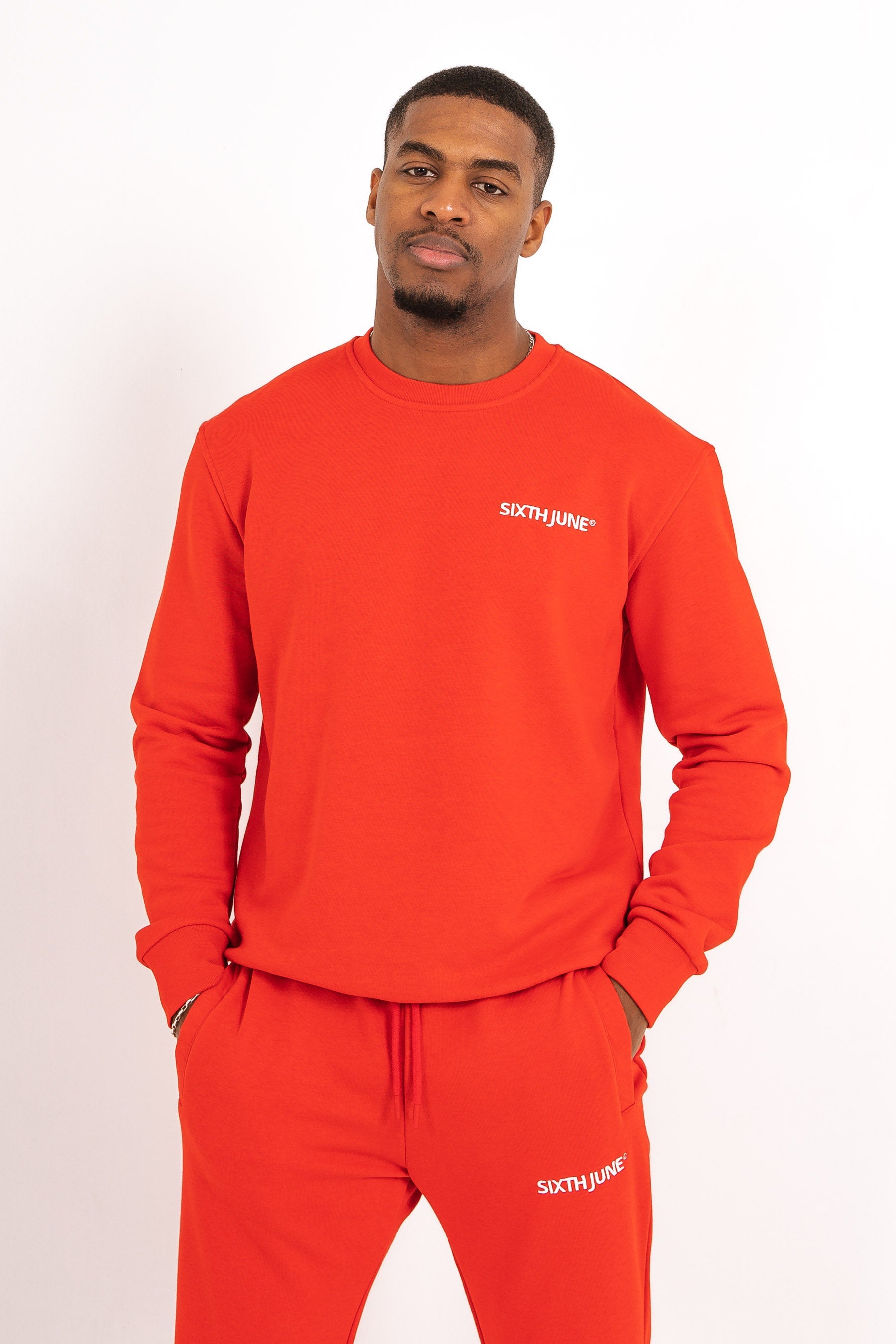 Sixth June - Jogging + sweat logo brodé Rouge