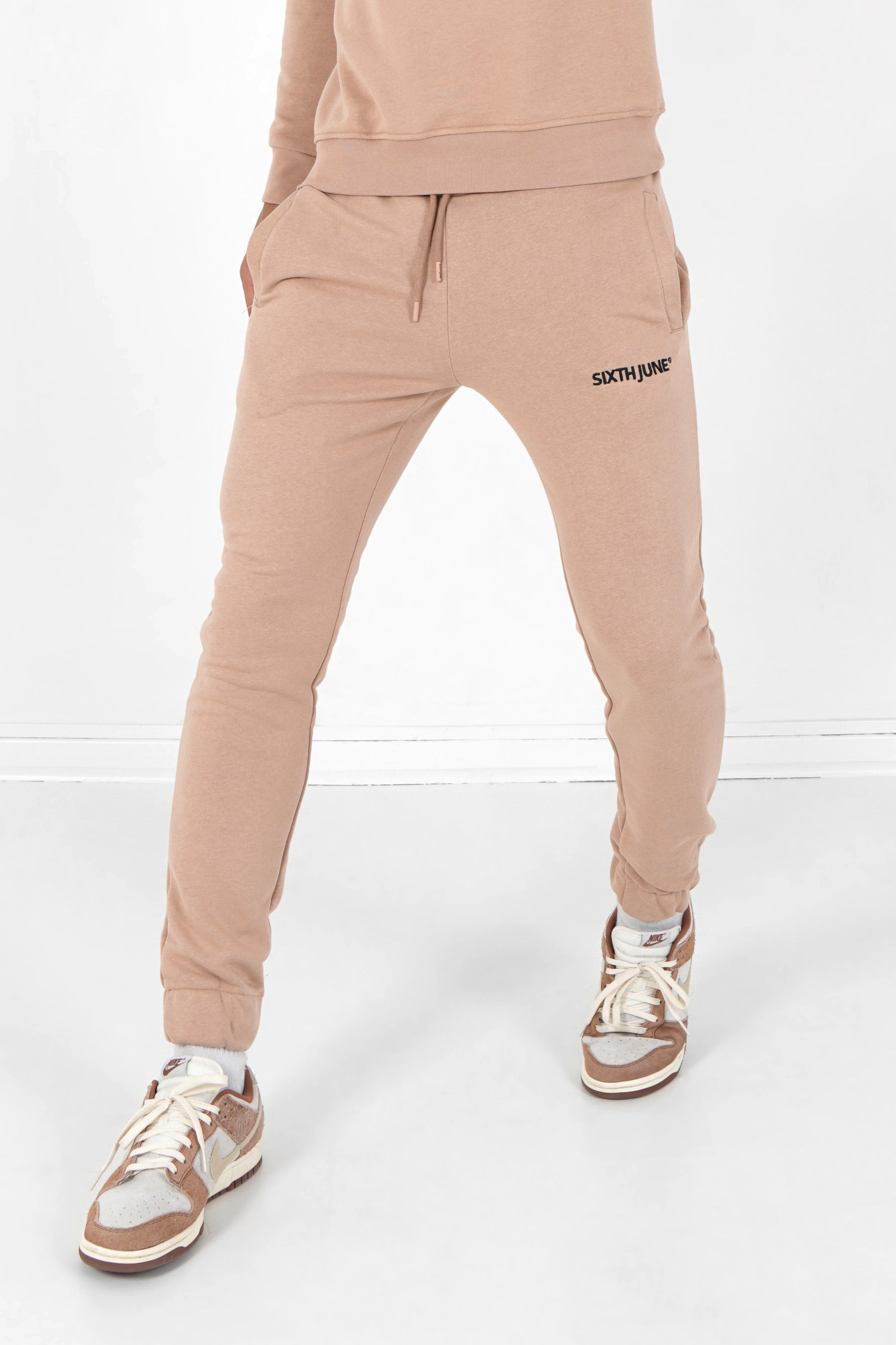 Sixth June - Jogging + sweat logo brodé Beige