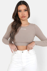 Backless cropped top Beige