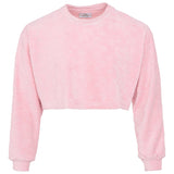 Kurzes Monogramm-Handtuch-Sweatshirt Rosa