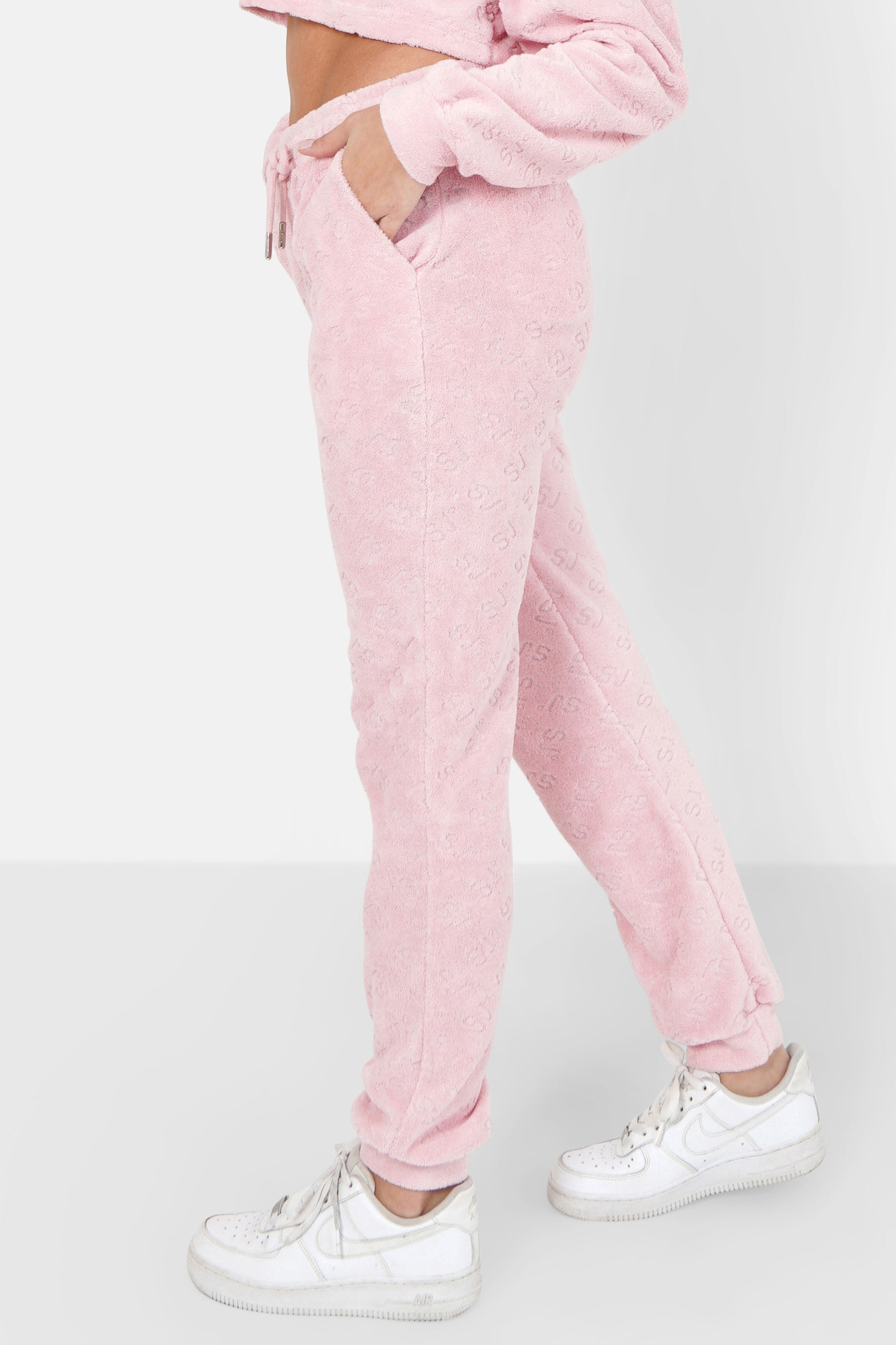 Monogram towel joggers Pink
