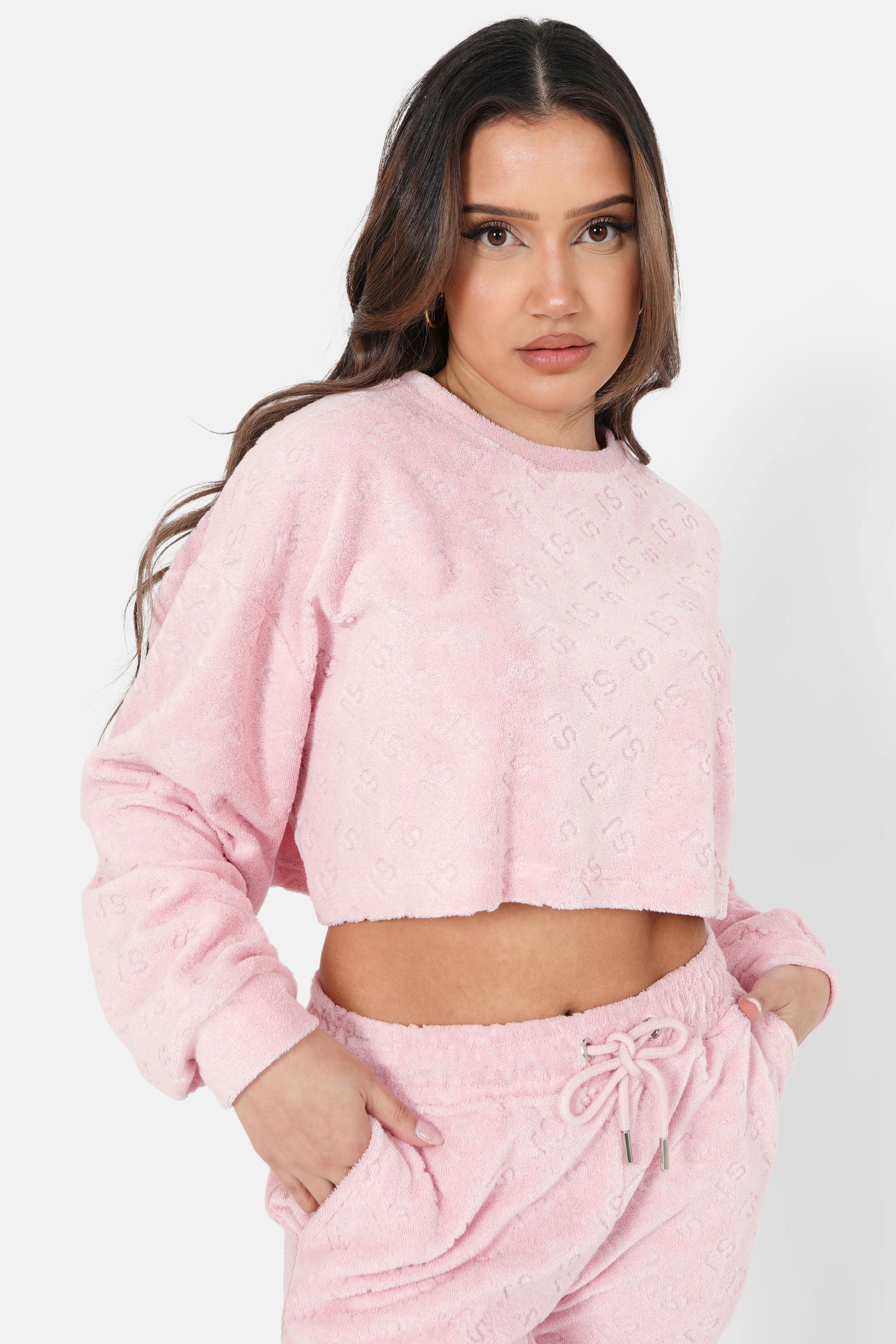 Sweat court monogramme towel Rose