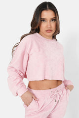 Cropped Sweatshirt towel Pink