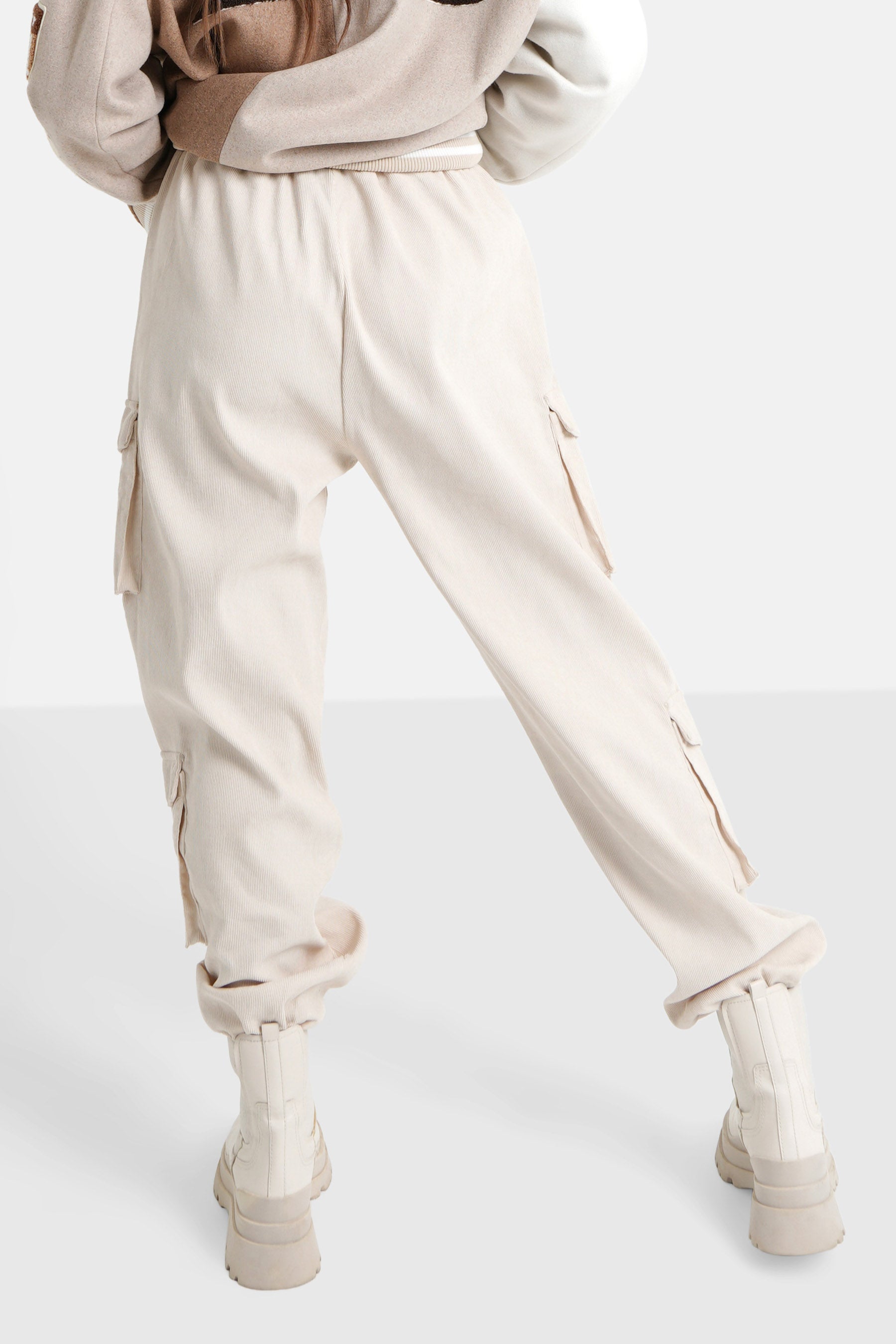 Sixth June - Pantalon cargo côtelé Beige